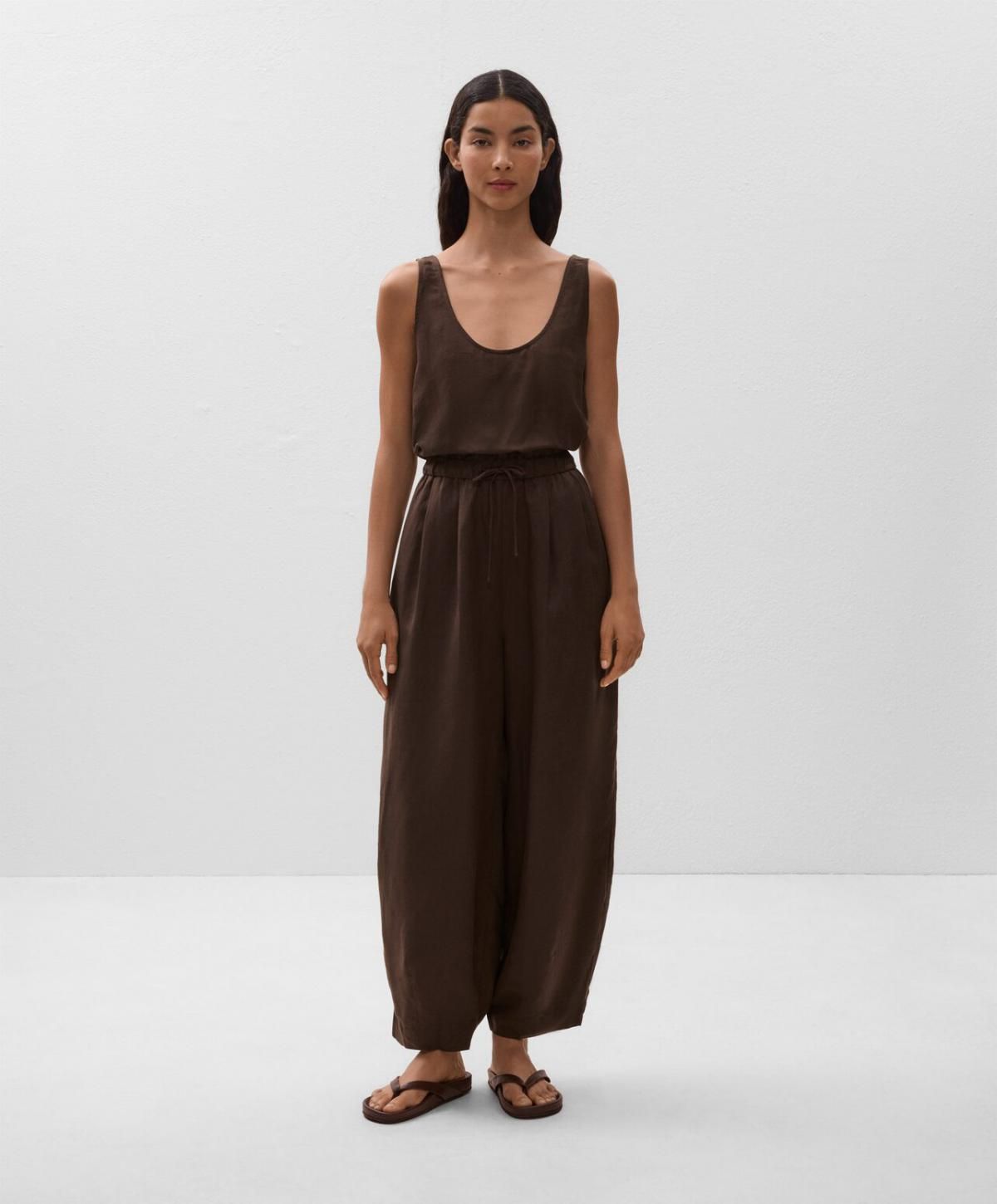 오이쇼 린넨 밴딩 점프수트 브라운 3401/859 DARKBROWN - 상세 이미지 2