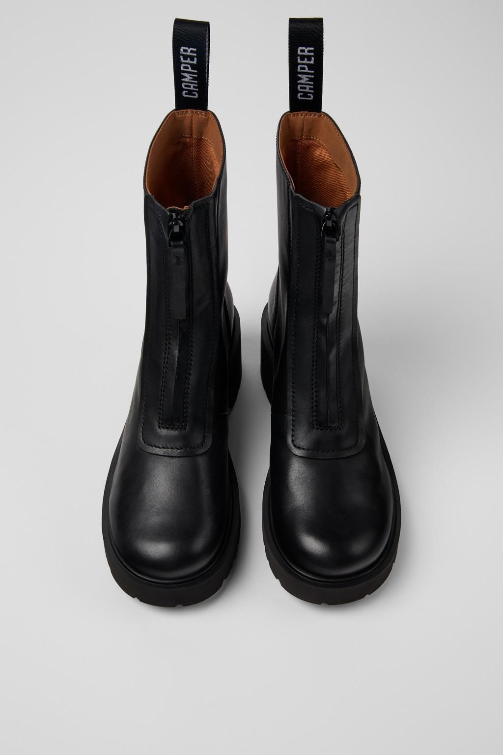 캠퍼 청키 블랙 레더 여성 앵클부츠 K400776-001 BLACK - 상세 이미지 4