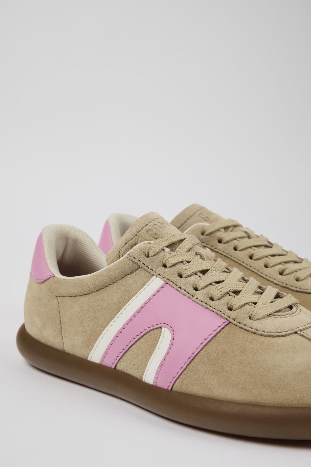 캠퍼 친환경 베이지 핑크 레더 스니커즈 Pelotas Soller K201608-003 BEIGE - 상세 이미지 2