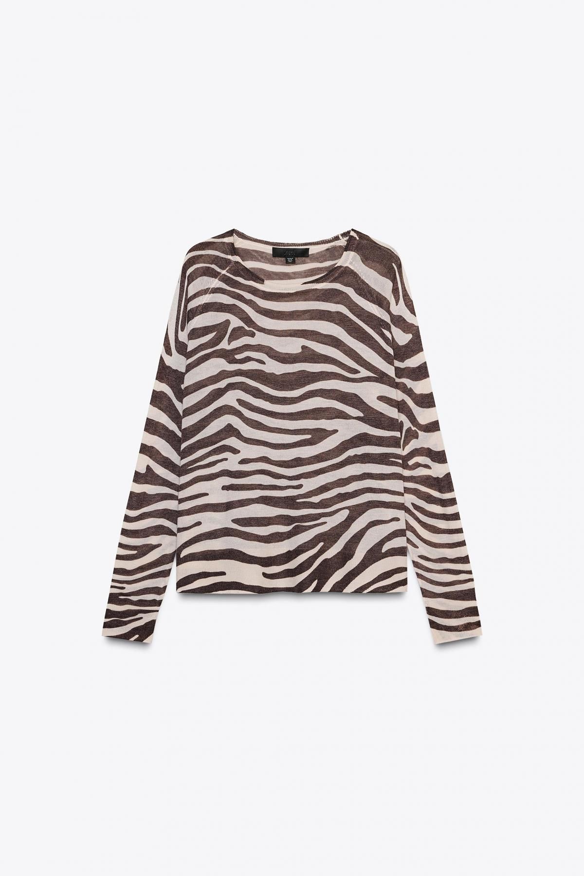 자라 라운드넥 파인 니트 스웨터 0506/005 ZEBRA - 상품 이미지