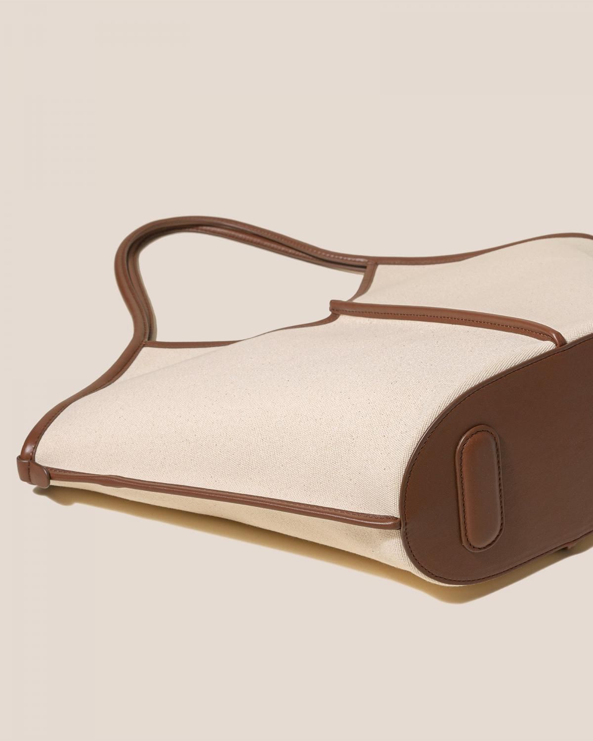 헤레우 CALELLA 오가닉 코튼 레더트림 토트백 7697106043096 BEIGE/CHESTNUT - 상세 이미지 5