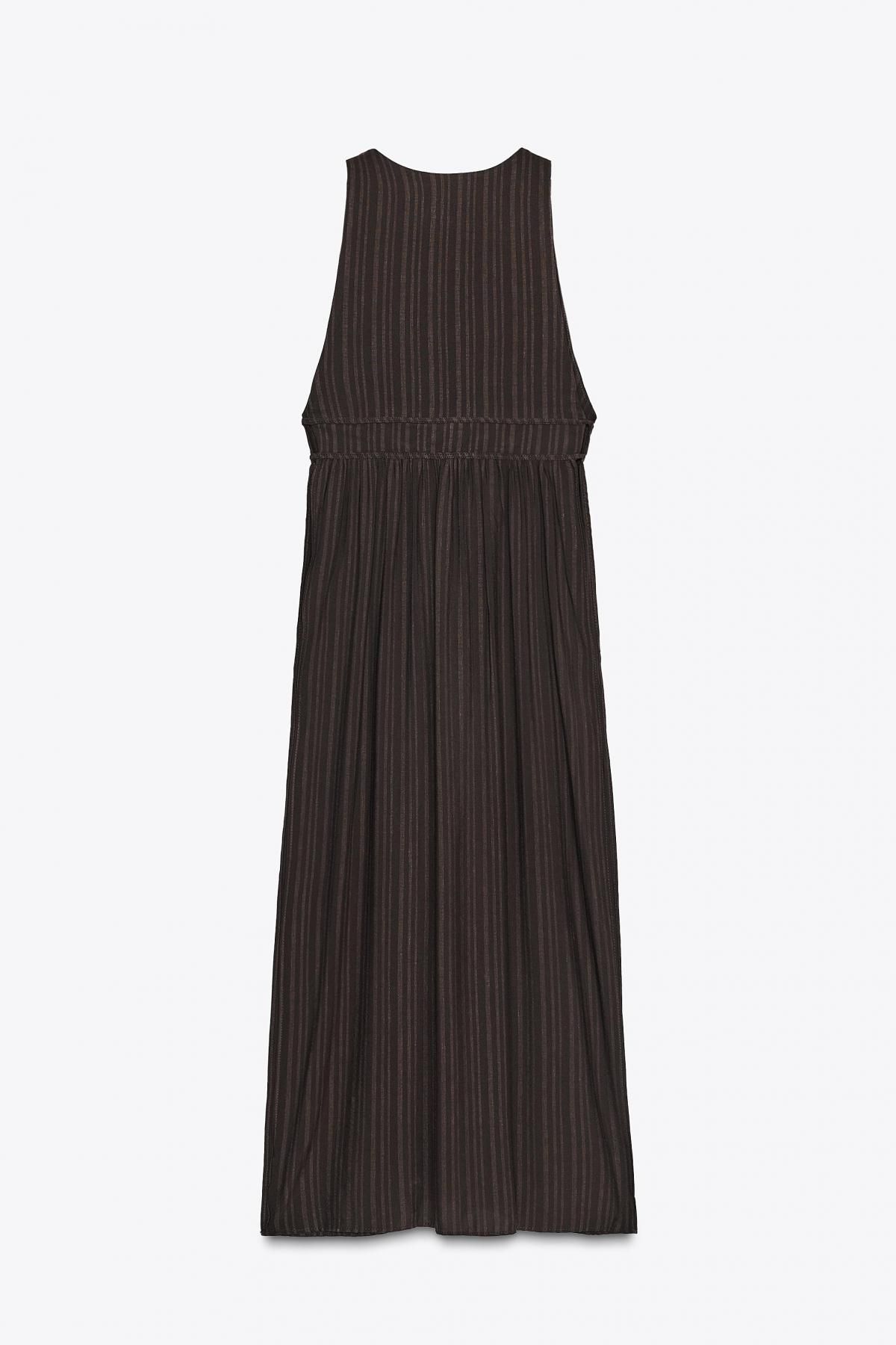 자라 스트라이프 롱 베스트 3067/717 DARK BROWN - 상세 이미지 3