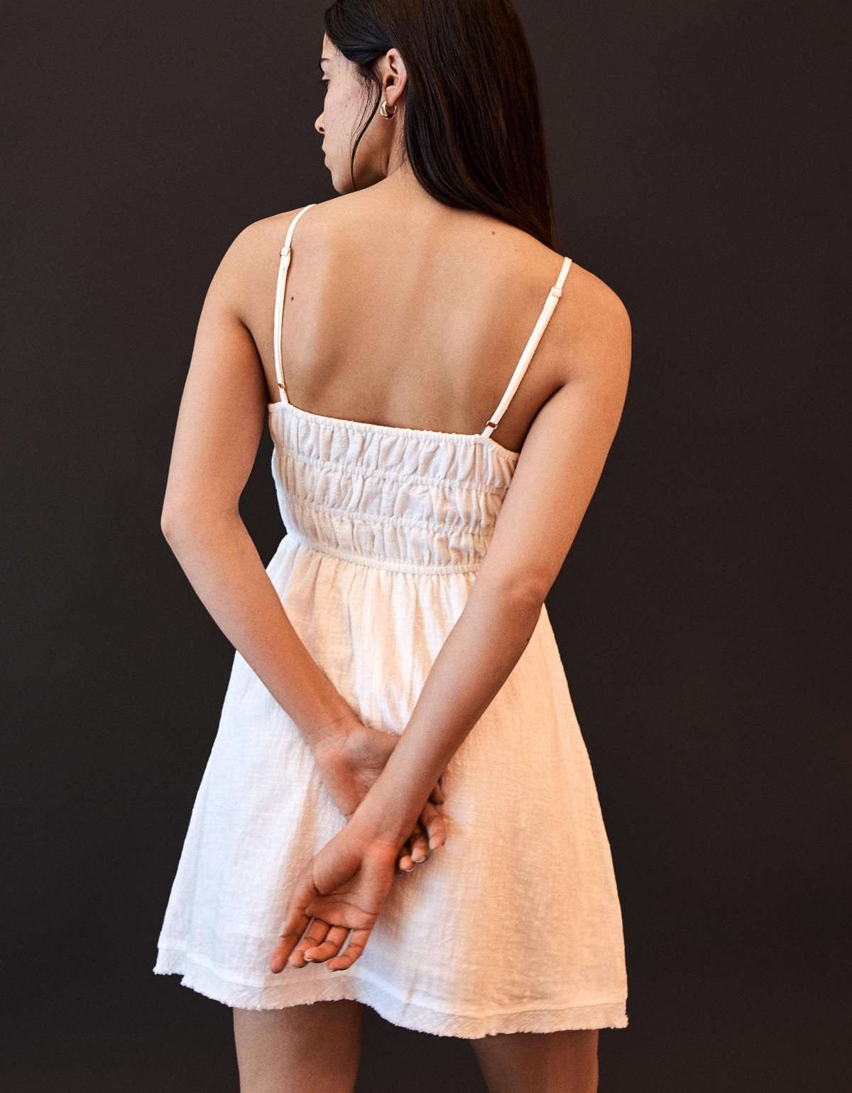버쉬카 러플 러스틱 미니 원피스 0740/207 WHITE - 상세 이미지 3