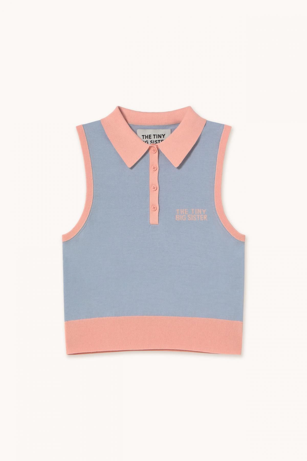 타이니코튼 프레피 니트 민소매 폴로 크롭 탑 SS25-770L19 ONE COLOR - 메인 이미지