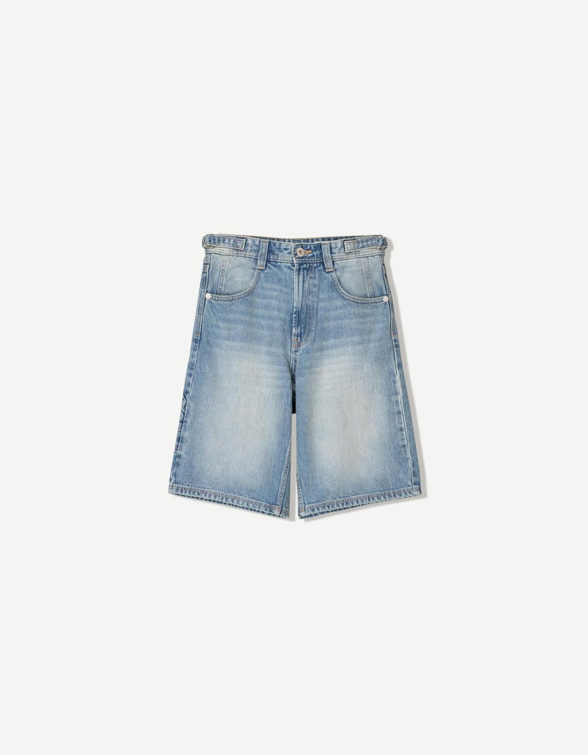 버쉬카 트렌디 벌룬핏 데님 버뮤다 반바지 3196/352 LIGHT BLUE - 메인 이미지