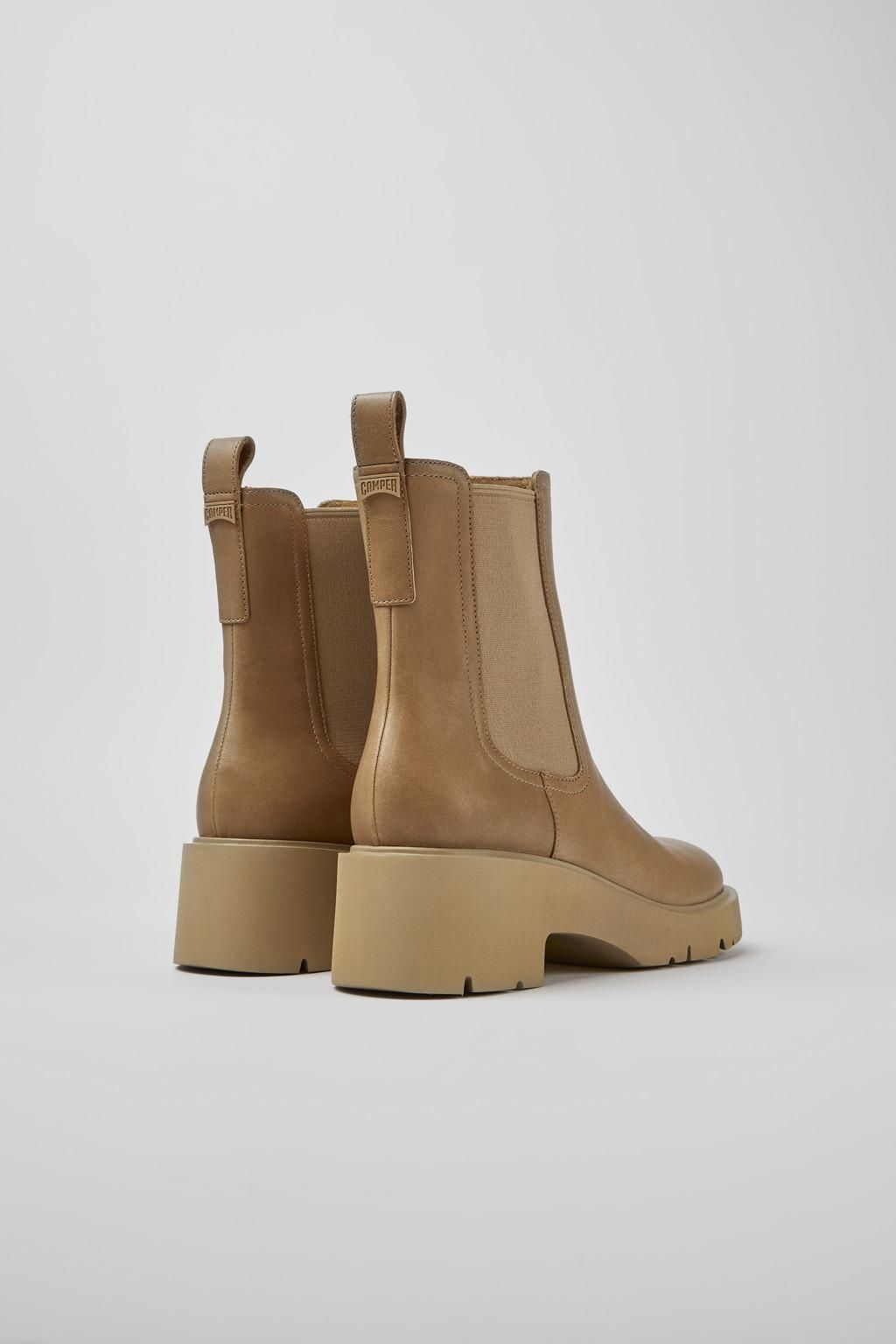 캠퍼 베이지 레더 청키 첼시부츠 Milah K400575-006 BEIGE - 상세 이미지 3