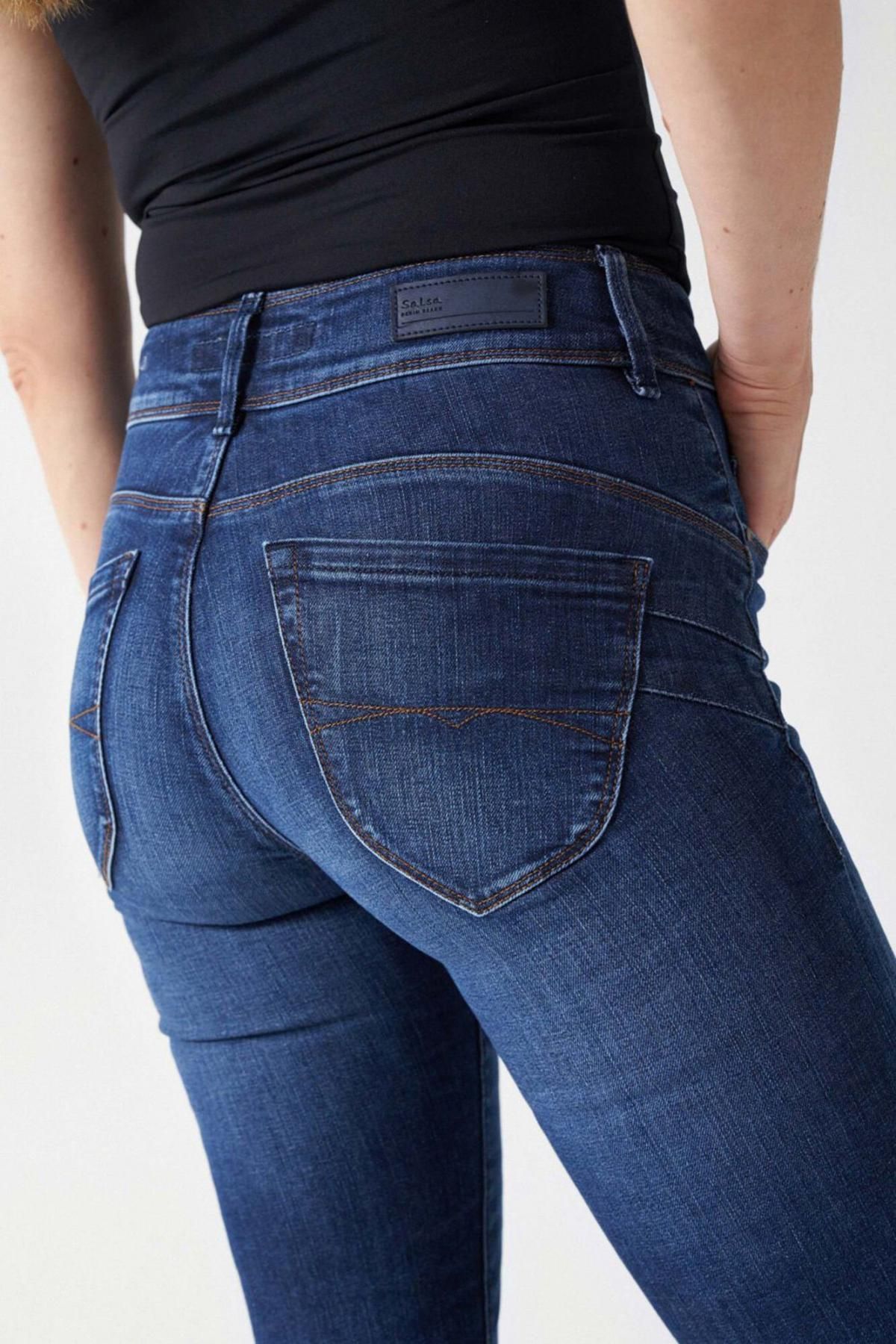 살사진스 모던 푸쉬인 슬림핏 데님 팬츠 7180731 AZUL - 상세 이미지 3
