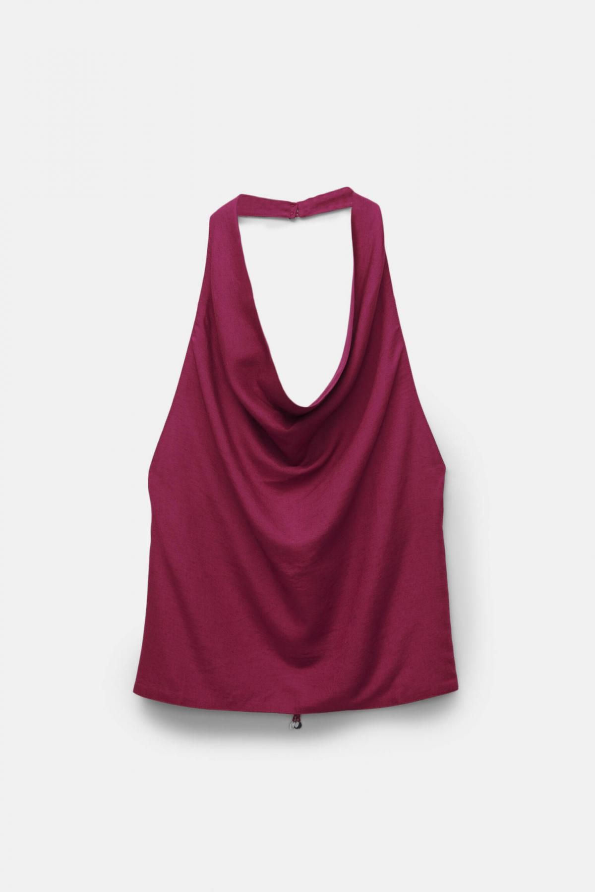 풀앤베어 샤이니 새틴 홀터넥 민소매탑 3474/369 MAROON - 상품 이미지
