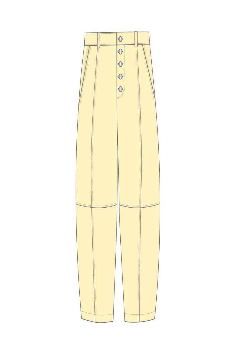 타이니코튼 라이트옐로우 테크니컬 절개 디테일 스트레이트 팬츠 SS25-713J13 ONE COLOR - 상세 이미지 2