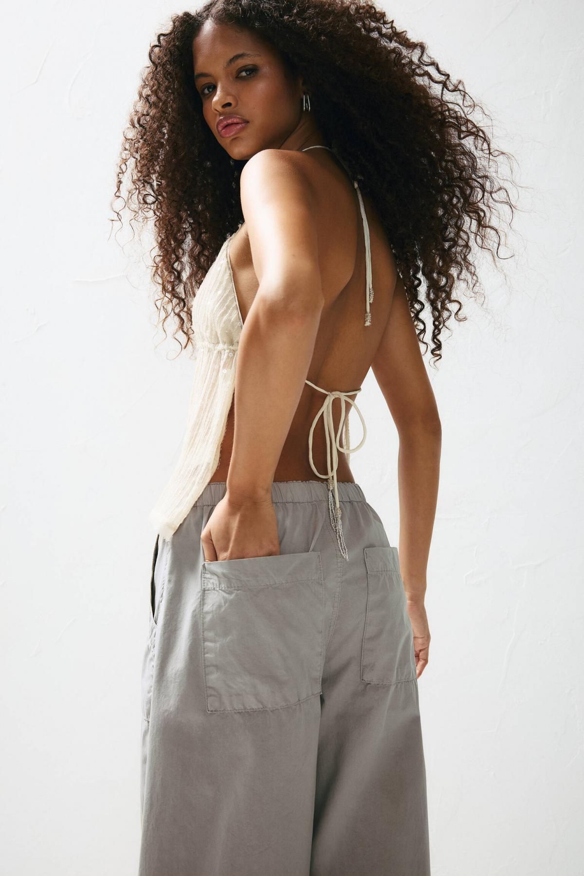 풀앤베어 코튼 와이드 배기 팬츠 7675/315 GREY - 상세 이미지 5