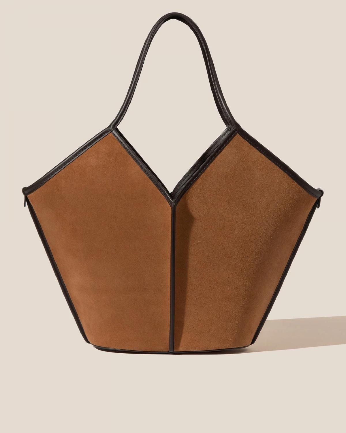 헤레우 CALELLA 스웨이드 가죽 베이직 토트백 7886807302360 TAN DARK BROWN - 메인 이미지