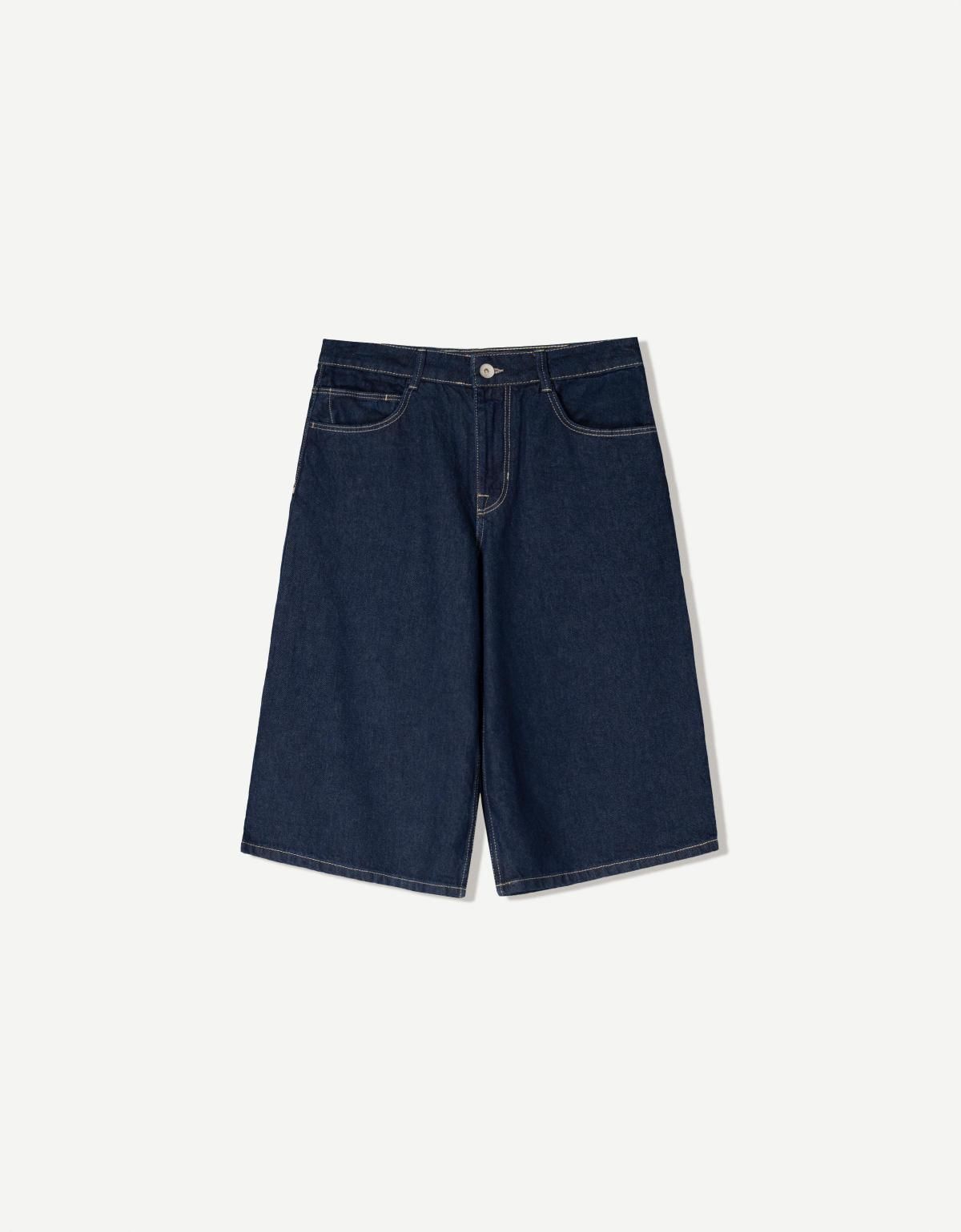 버쉬카 배기 데님 버뮤다 팬츠 3194/180 NAVY - 상품 이미지