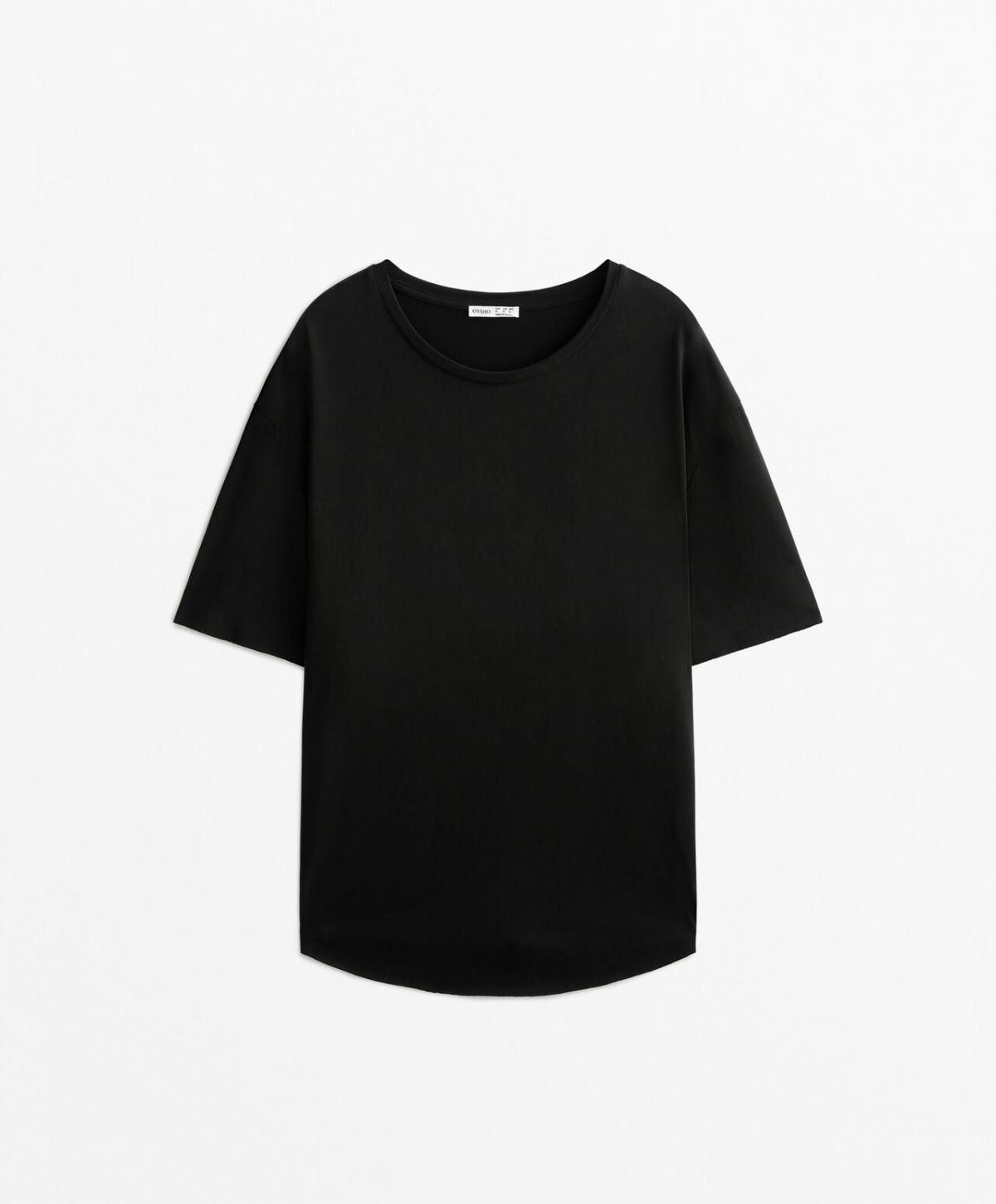 오이쇼 모달블렌드 라운드넥 반팔 티셔츠 0638/555 BLACK - 상품 이미지