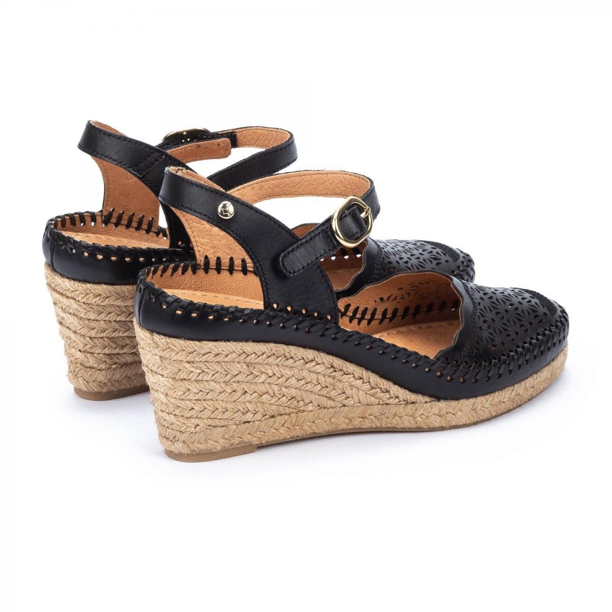 피콜리노스 핸드메이드 웨지 스트랩 샌들 VILA W9Y-1508 BLACK - 상세 이미지 4