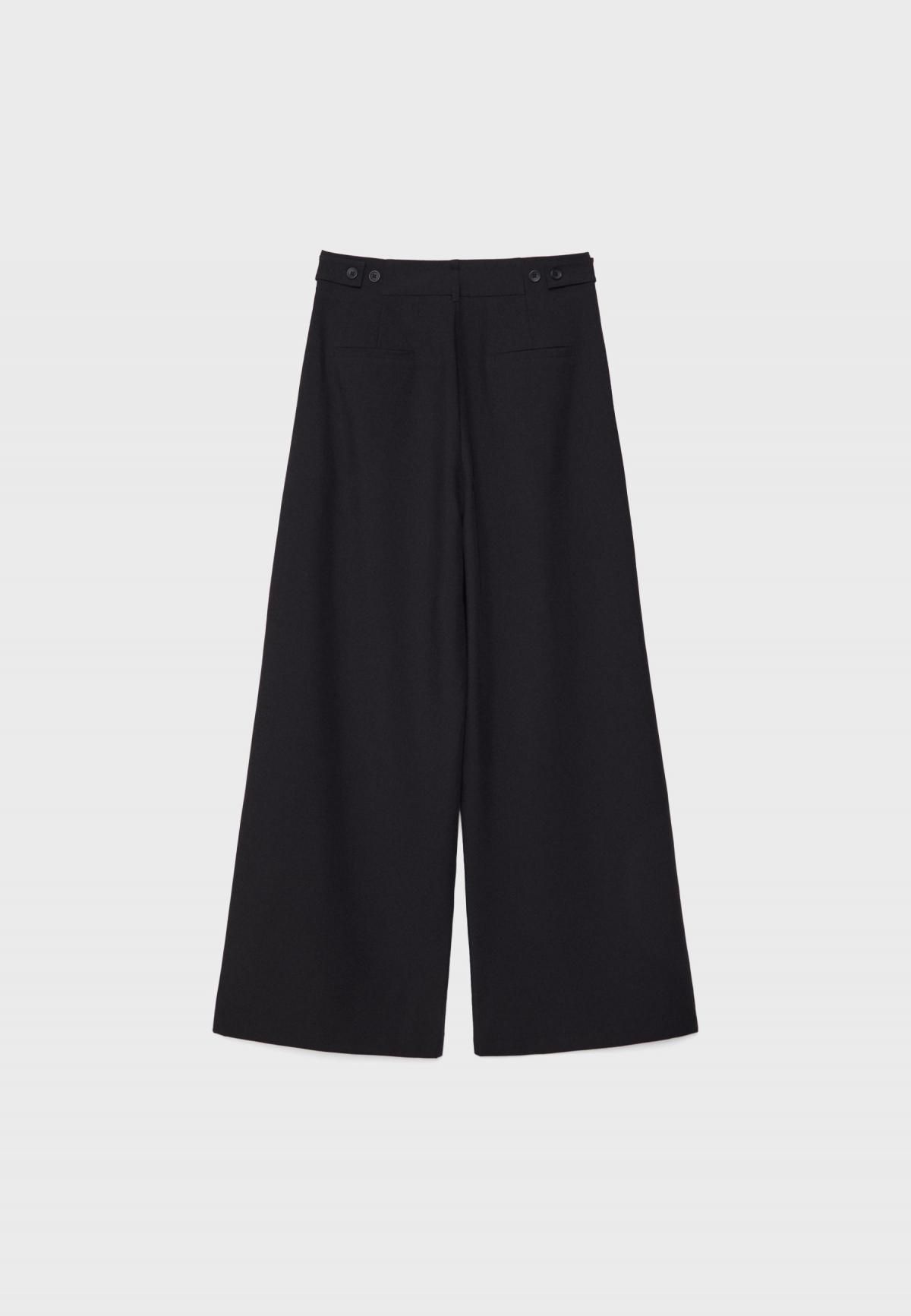 스트라디바리우스 테크니컬 와이드핏 어저스터블 웨이스트 슬랙스 팬츠 4536/428 BLACK - 상세 이미지 3