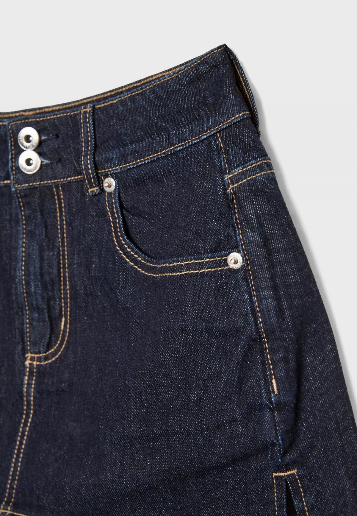 스트라디바리우스 데님 미니 스커트 팬츠 8435/821 RINSE BLUE DENIM - 상세 이미지 3