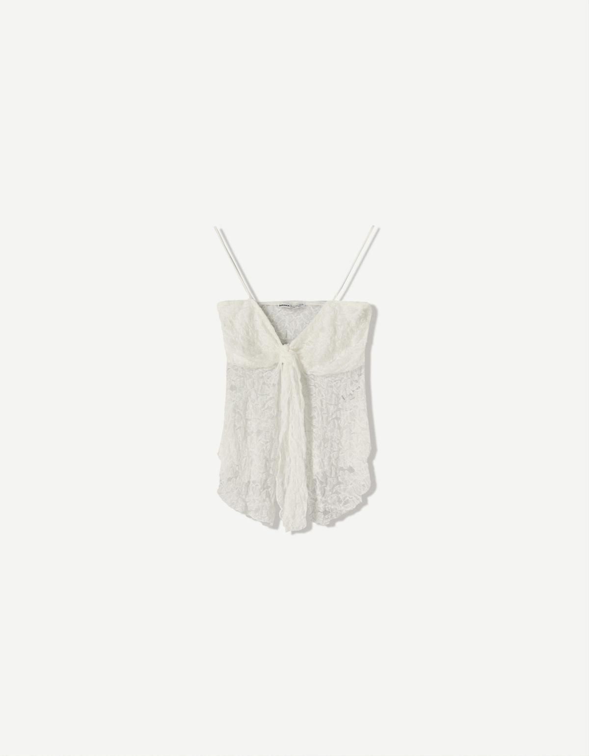 버쉬카 레이스 스트랩 민소매 탑 8688/360 OFF WHITE - 메인 이미지