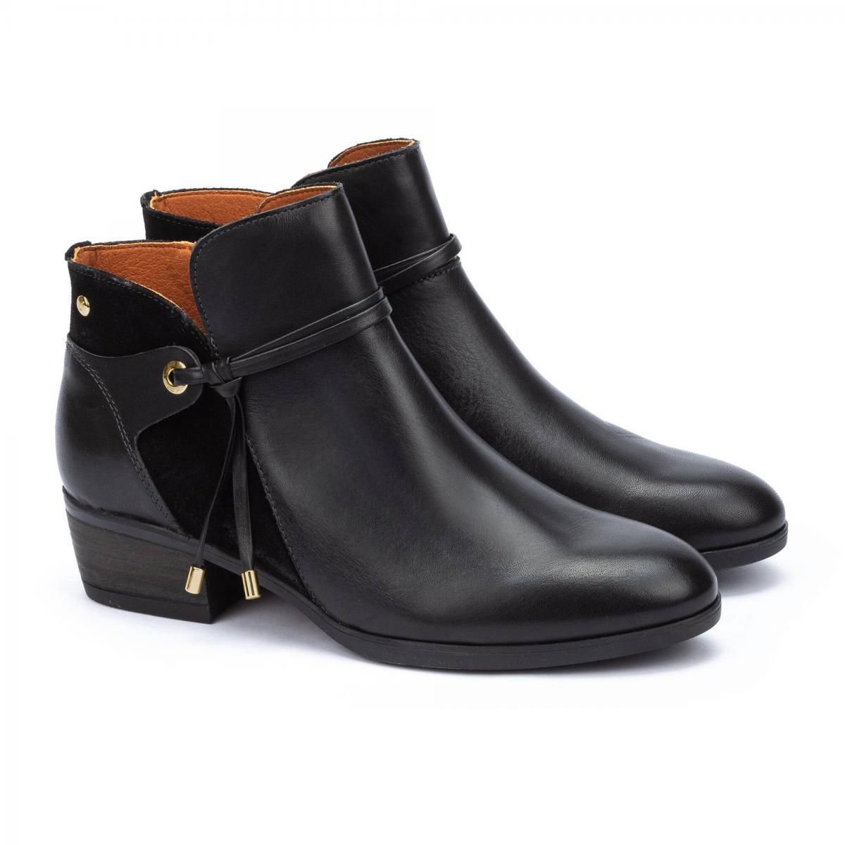 피콜리노스 프리미엄 레더 미들 힐 앵클부츠 DAROCA W1U-8505 BLACK - 상세 이미지 2
