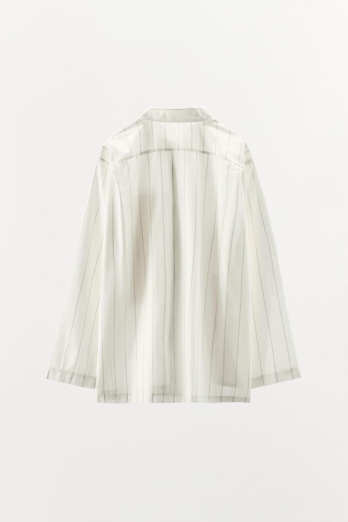 자라 스트라이프 오버핏 긴팔 셔츠 9401/807 ECRU / BEIGE - 상세 이미지 4