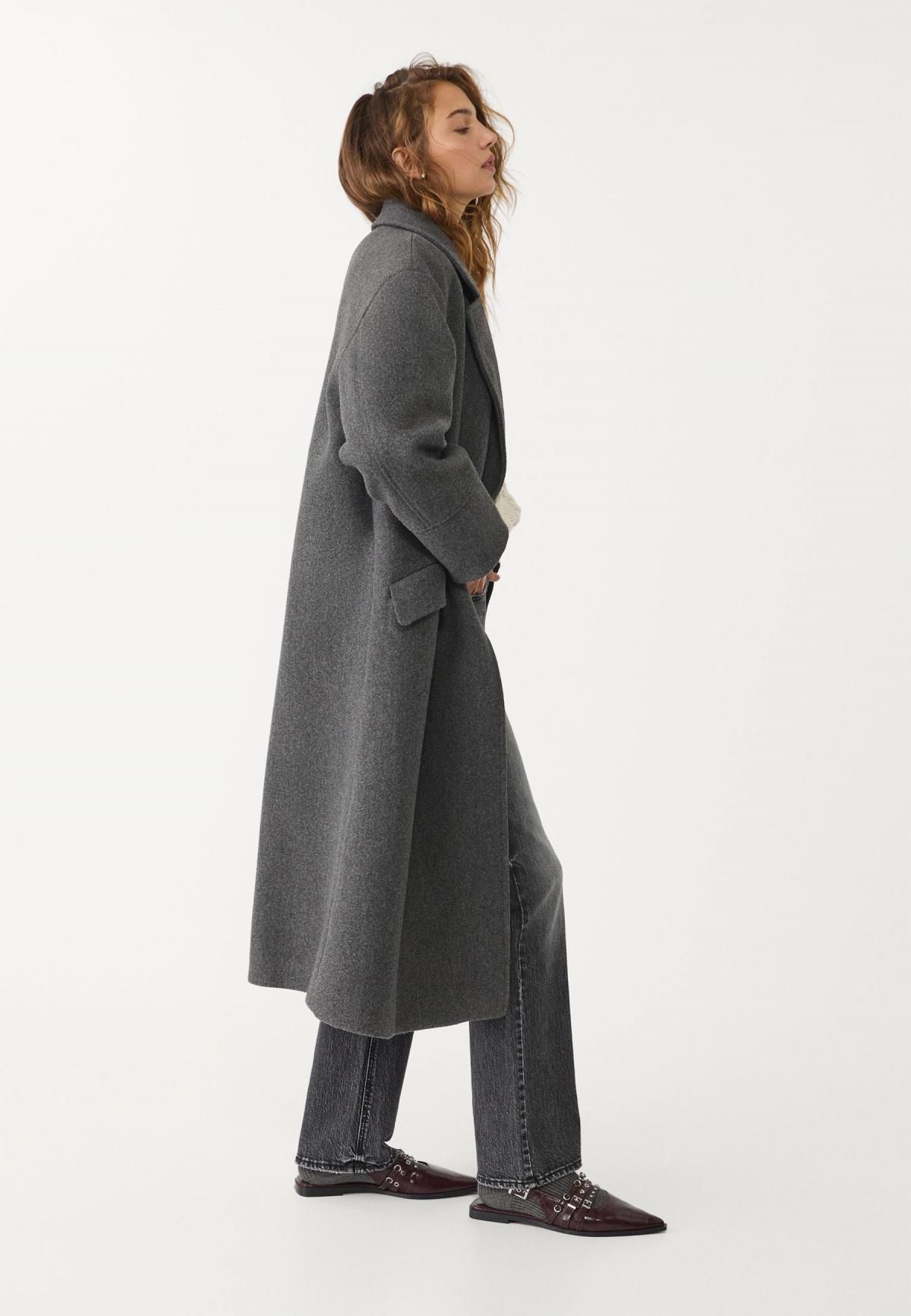 스트라디바리우스 오버사이즈 소프트터치 더블 코트 5814/922 DARK GREY - 상세 이미지 4