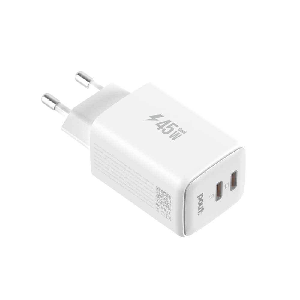 파우트 45W PD 3.0 PPS GaN 초고속 멀티 충전기 어댑터 화이트 - 상세 이미지 5