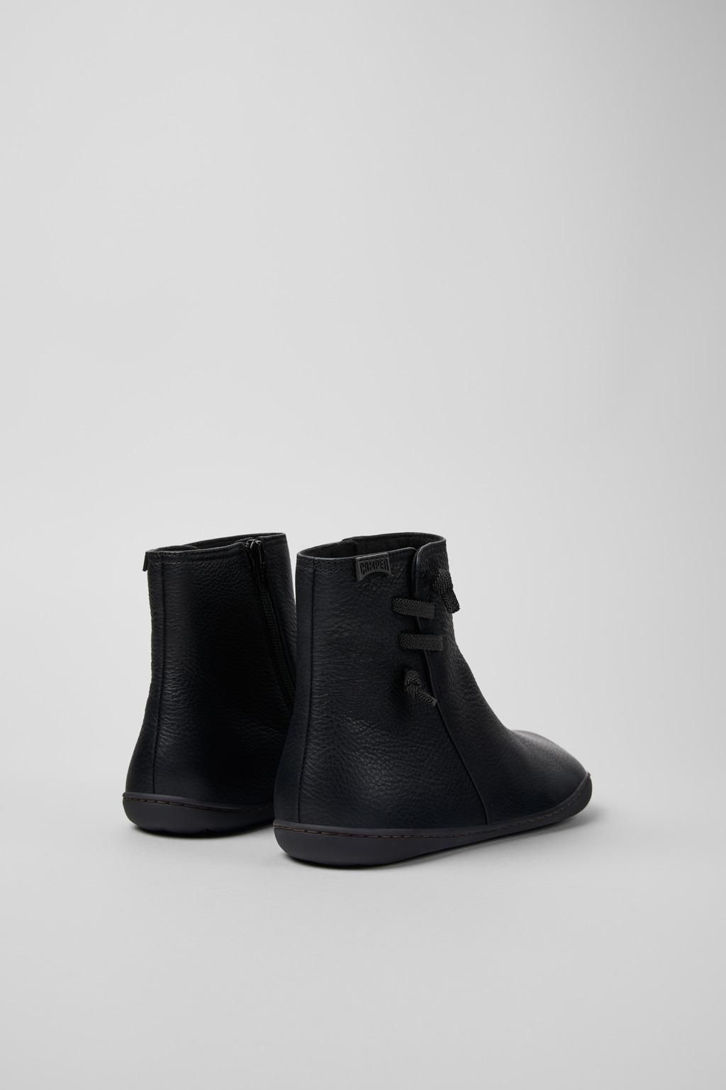캠퍼 미니멀 블랙 레더 앵클부츠 Peu K400676-004 BLACK - 상세 이미지 3