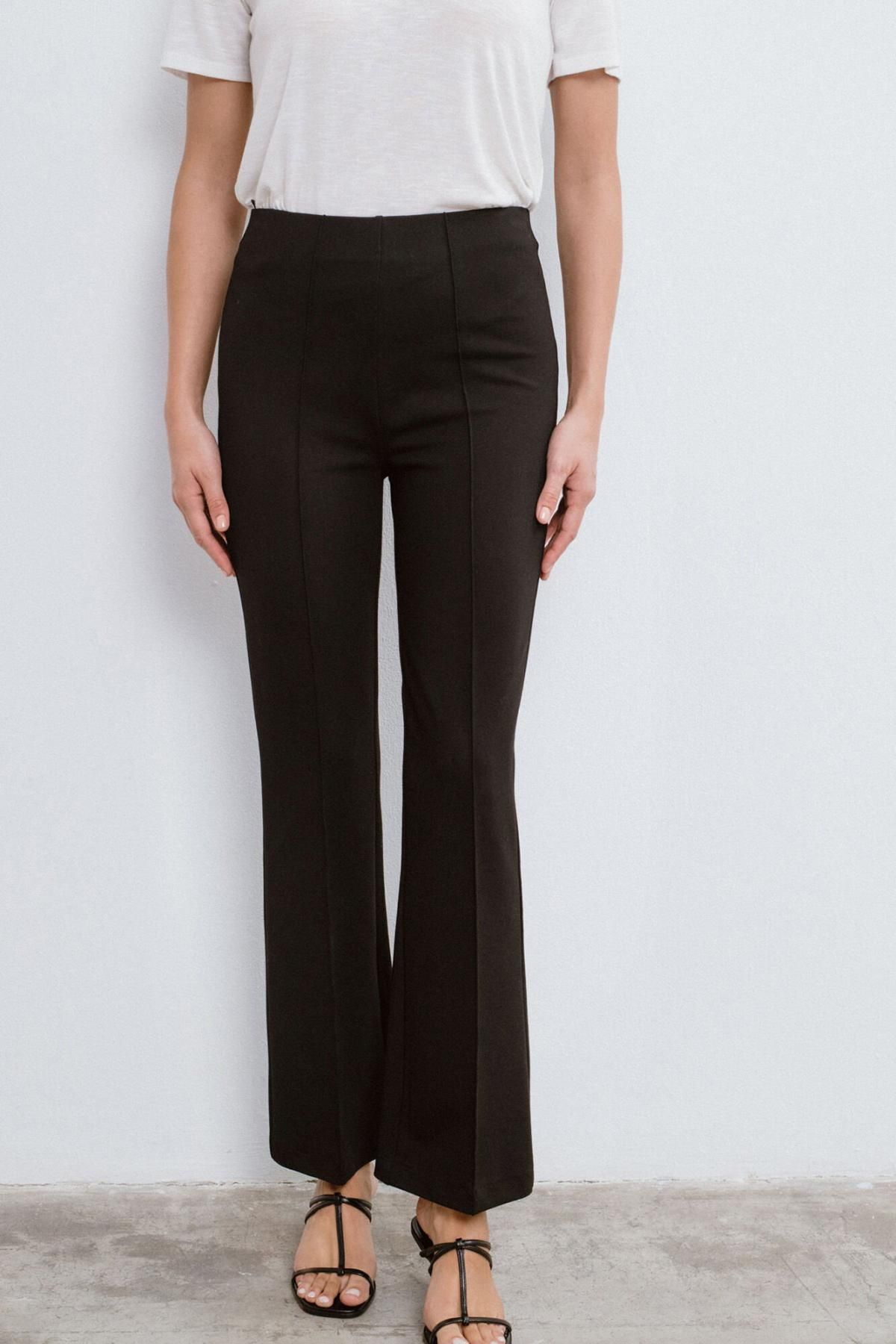 빌라 하이웨이스트 슬림핏 부츠컷 팬츠 6398223 NEGRO - 상품 이미지