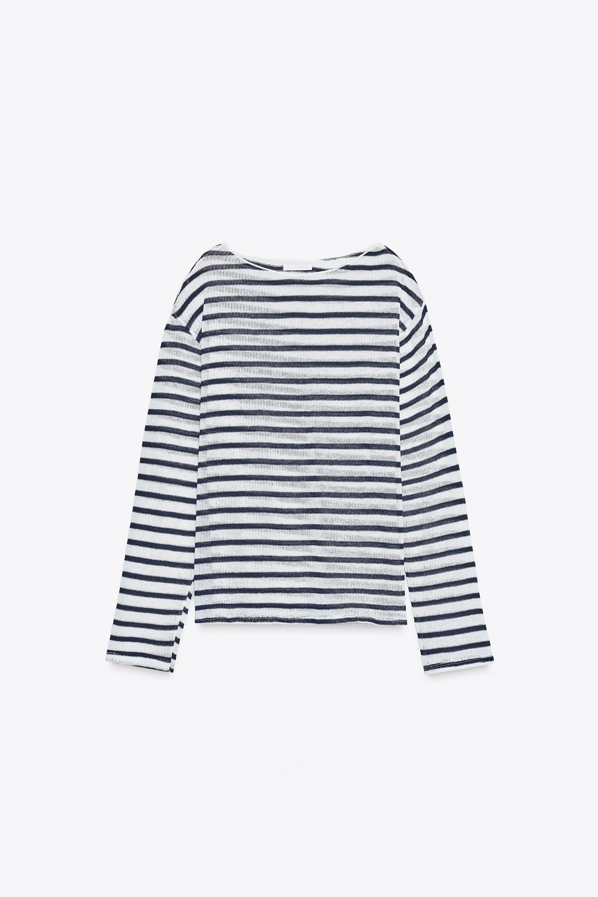 자라 스트라이프 코튼 긴팔 티셔츠 1165/444 STRIPED - 메인 이미지