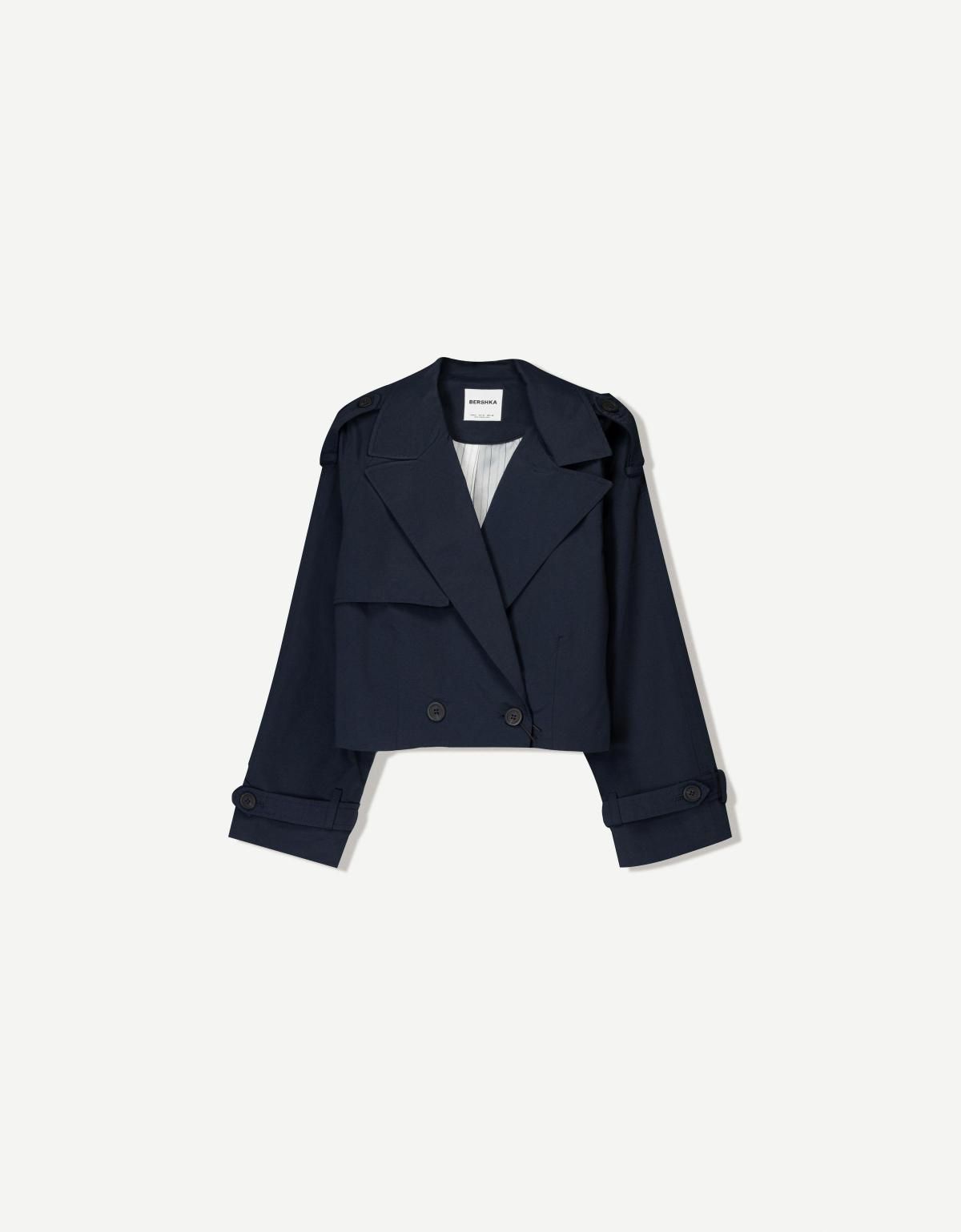 버쉬카 숏 트렌치 재킷 1421/085 NAVY - 상품 이미지