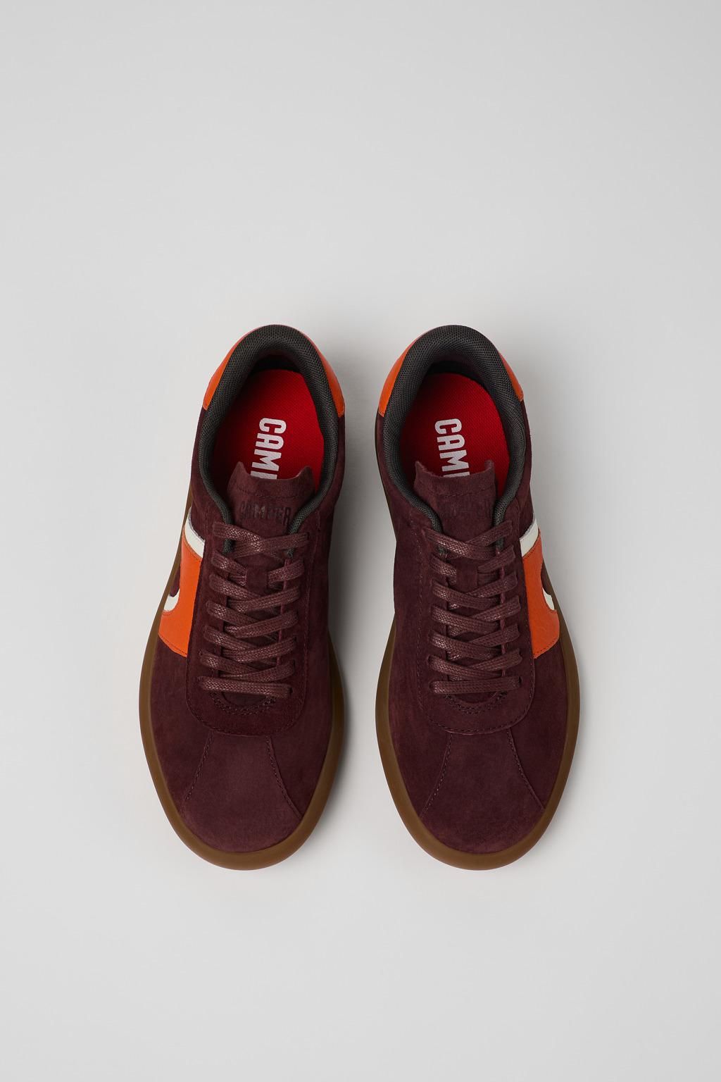 캠퍼 버건디 테크니컬 레더 스니커즈 Pelotas Soller K201608-007 BURGUNDY - 상세 이미지 4