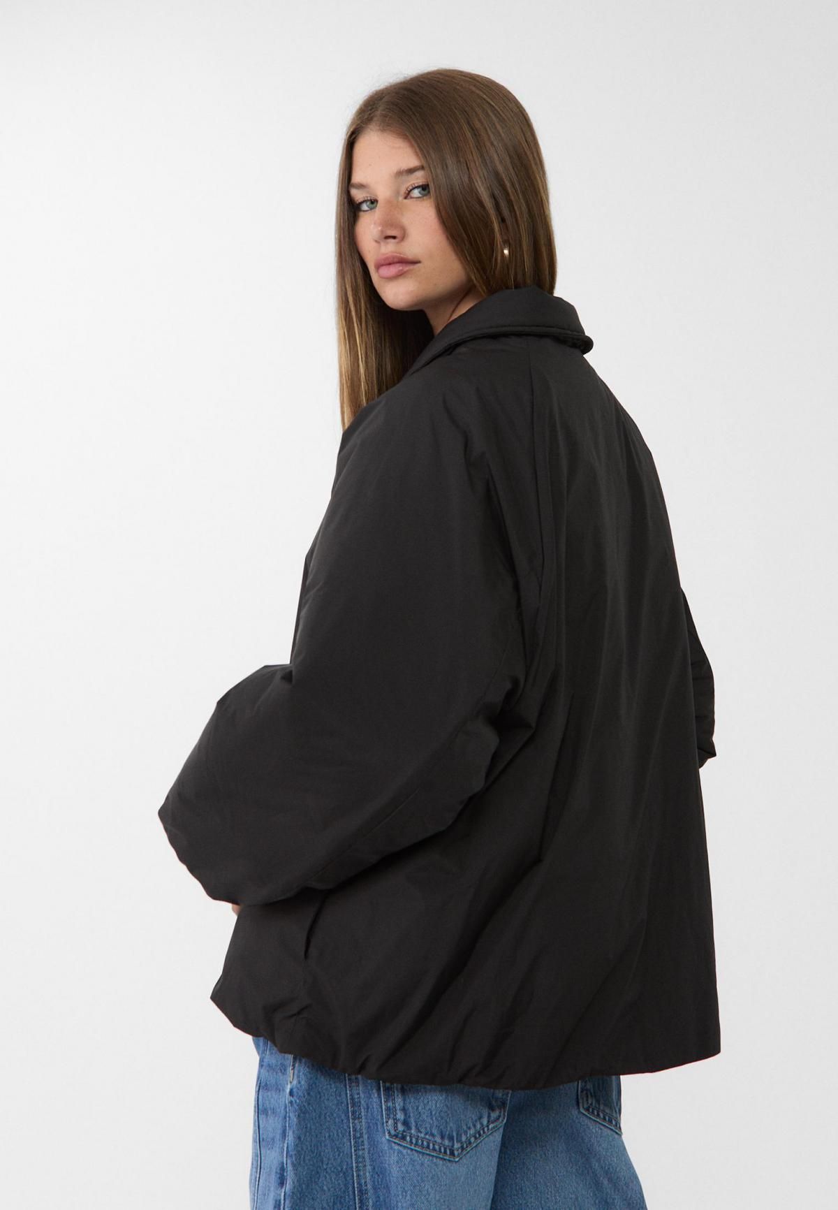 스트라디바리우스 테크니컬 경량 숏 패딩 Regular fit 퍼퍼 재킷 8629/196 BLACK - 상세 이미지 4