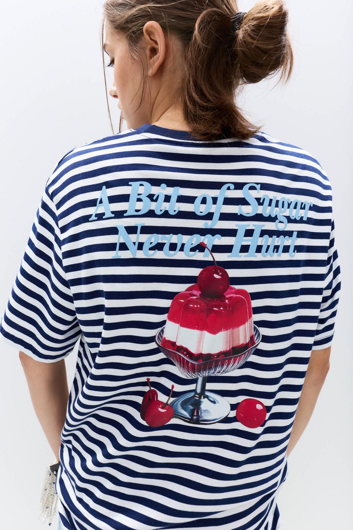 풀앤베어 스트라이프 캐주얼 체리 반팔 티셔츠 7151/325 STRIPED - 상세 이미지 5
