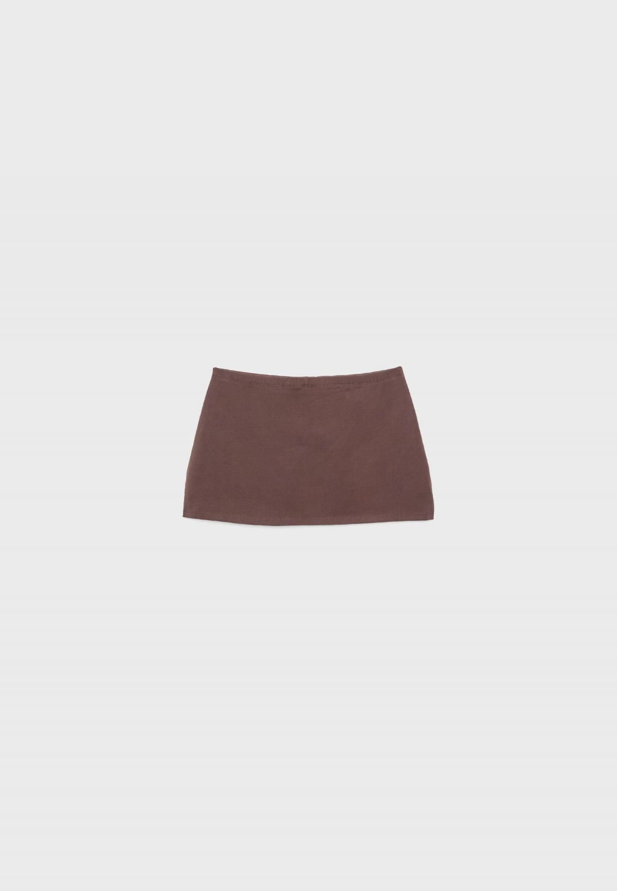 스트라디바리우스 코튼스판 미드라이즈 미니 스커트스커트 7693/665 BROWN - 상세 이미지 2