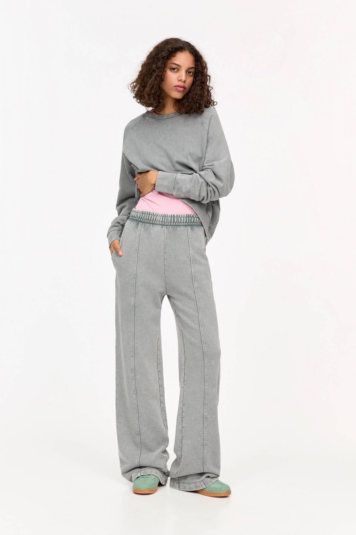 풀앤베어 스트레이트핏 웨이스트 밴딩 트랙팬츠 3680/385 GREY - 상세 이미지 3