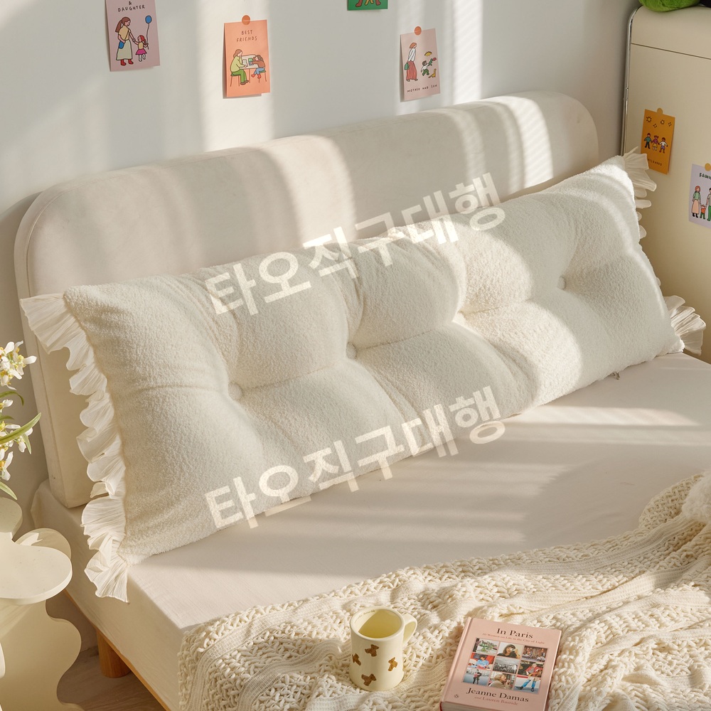 침대벽가드 벽쿠션 커버 침대헤드쿠션 머리 프레임 가드 등받이 헤드 대형 등쿠션 - 상품 이미지