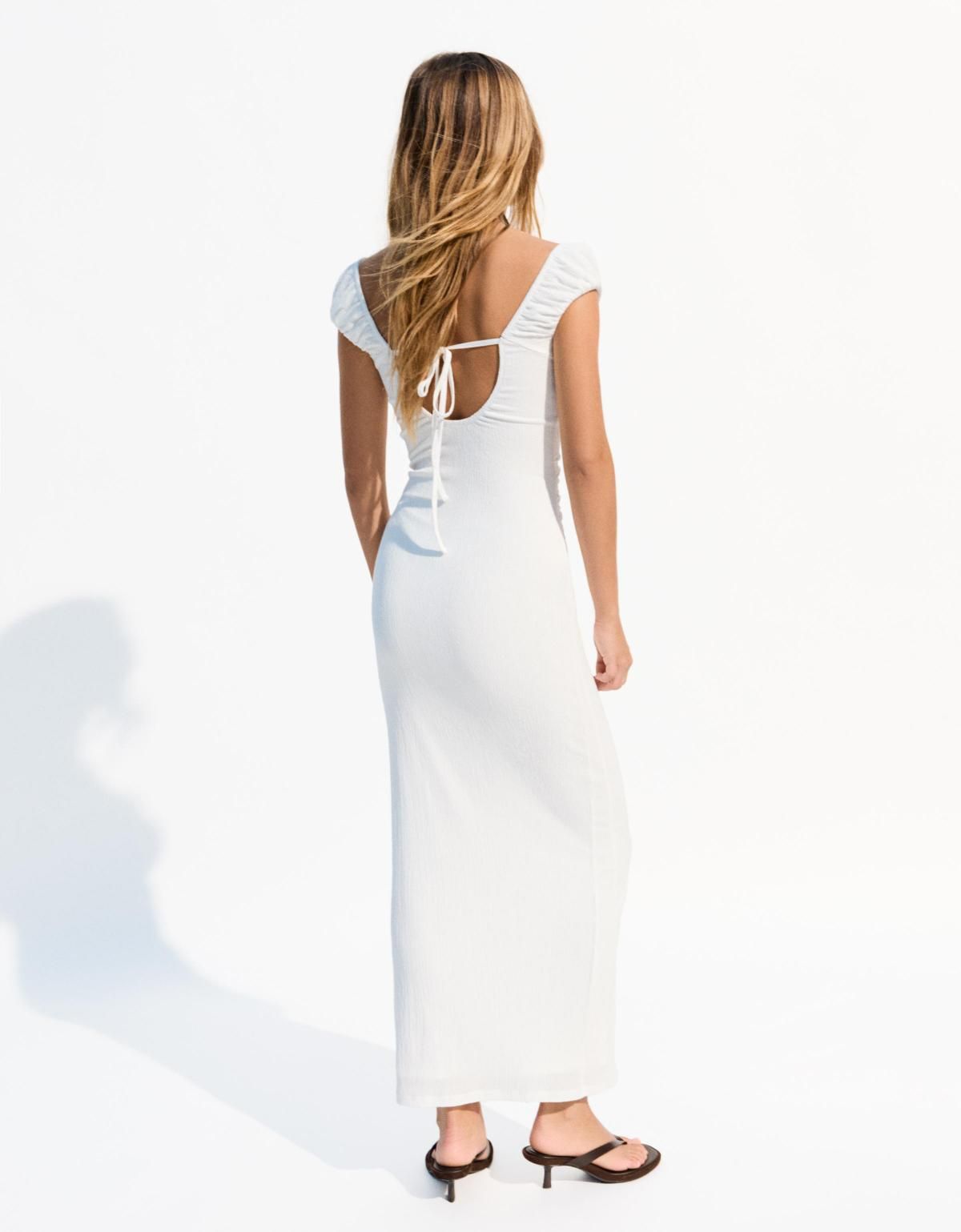 버쉬카 화이트 미디 원피스 0558/727 OFF WHITE - 상세 이미지 4