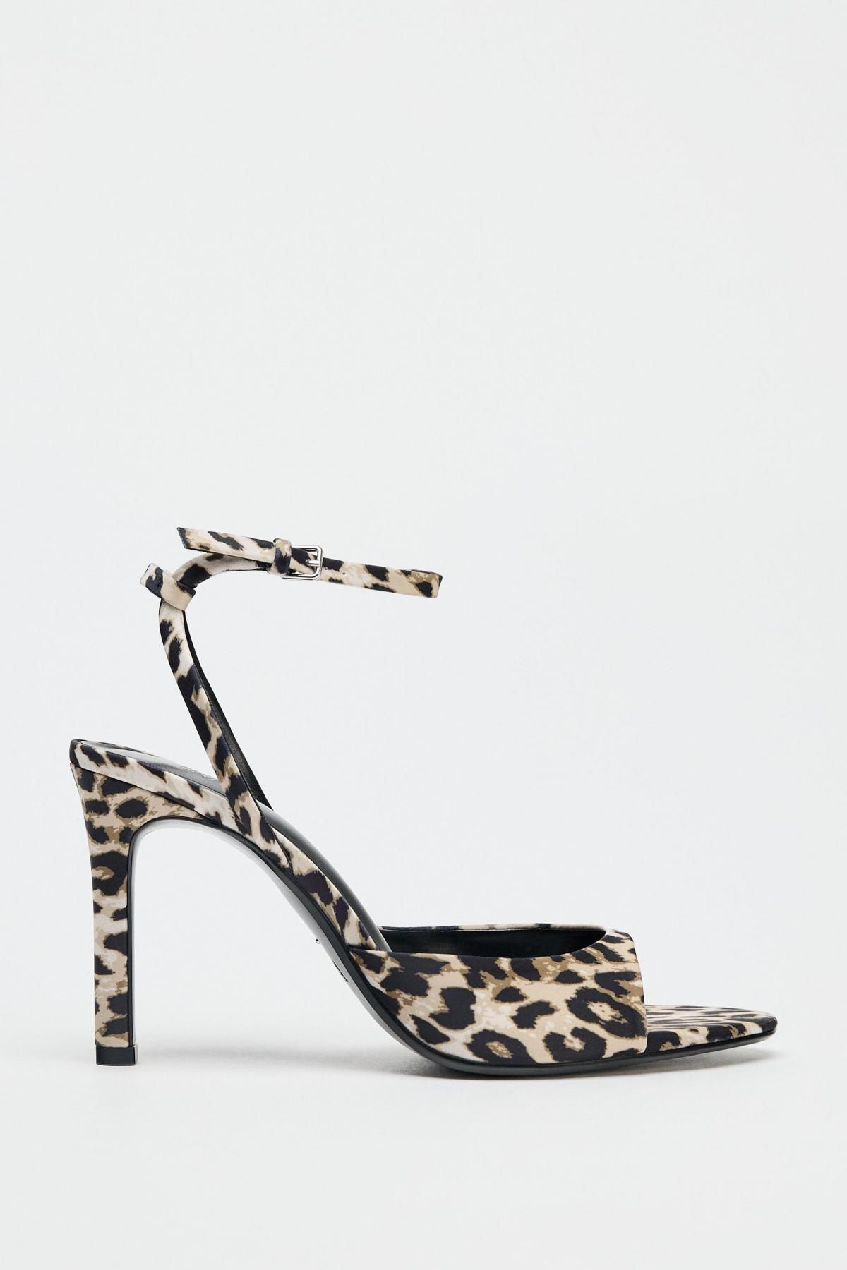 자라 애니멀프린트 스트랩 샌들 하이힐 1328/610 LEOPARD - 메인 이미지