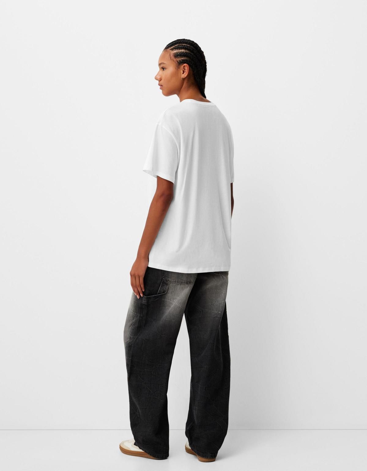버쉬카 가십걸 오버사이즈 반팔 티셔츠 2019/821 OFF WHITE - 상세 이미지 3