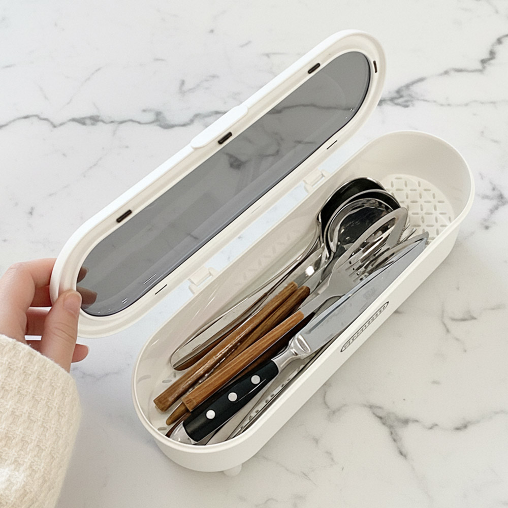 심플 수저정리함 물빠짐 수저보관함 뚜껑 숟가락통 서랍 주방수납 젓가락
