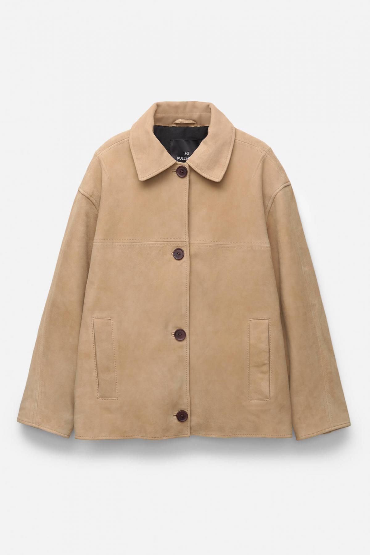 풀앤베어 프리미엄 스웨이드 레더 재킷 3752/398 BEIGE - 상품 이미지