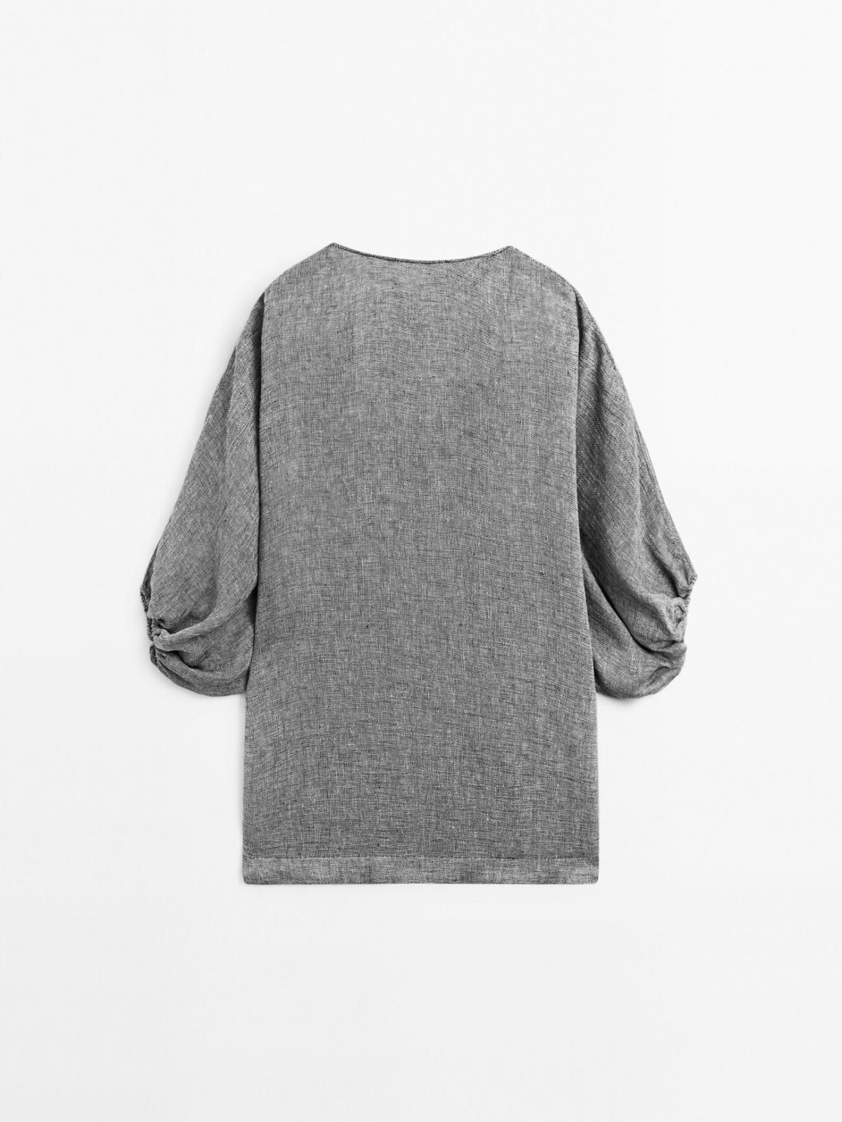 마시모두띠 100 리넨 미니 원피스 6657/592 GREY - 상품 이미지