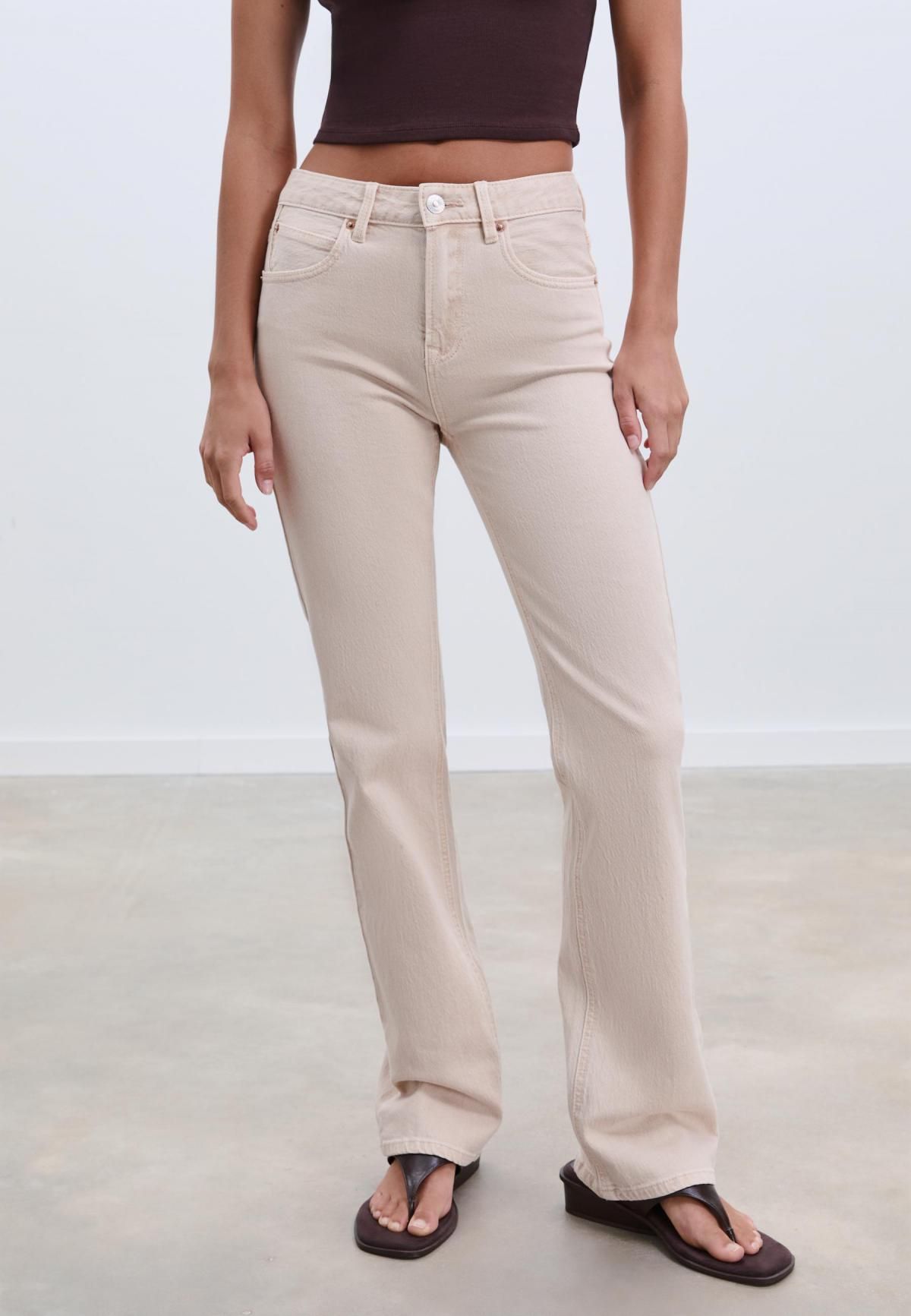 스트라디바리우스 컴포트 스트레이트핏 미드라이즈 데님 팬츠 1499/760 STONE - 상품 이미지