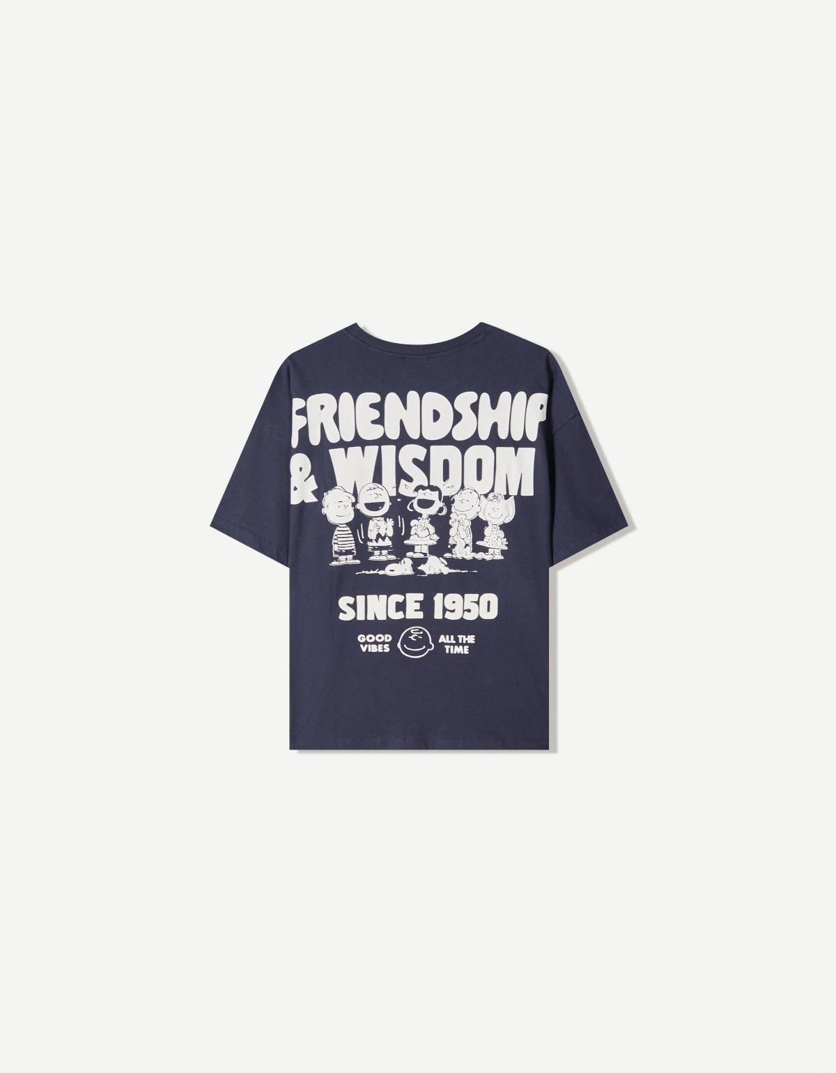 버쉬카 캐주얼 스누피 프린트 반팔 티셔츠 7578/084 NAVY - 상세 이미지 2