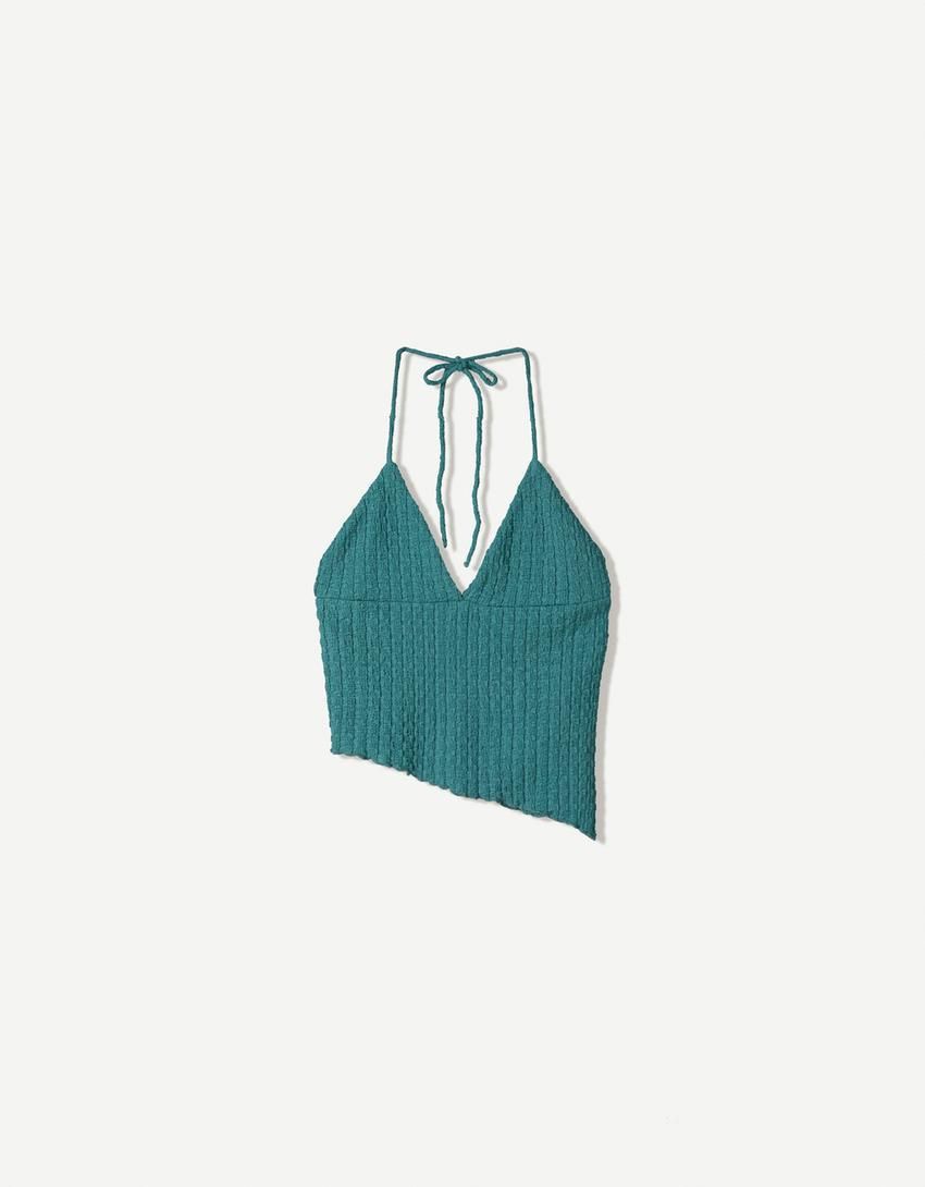 버쉬카 비대칭 스트랩 민소매 탑 8689/218 GREEN - 메인 이미지