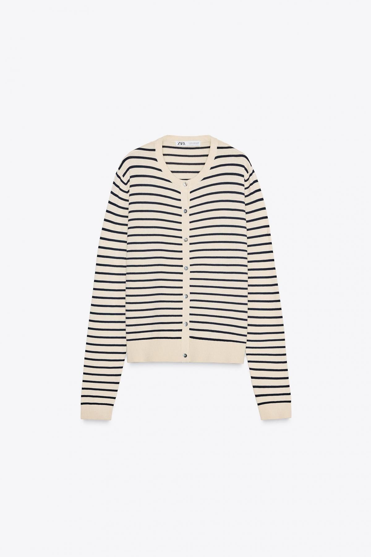 자라 스트라이프 니트 카디건 3433/011 STRIPED - 메인 이미지