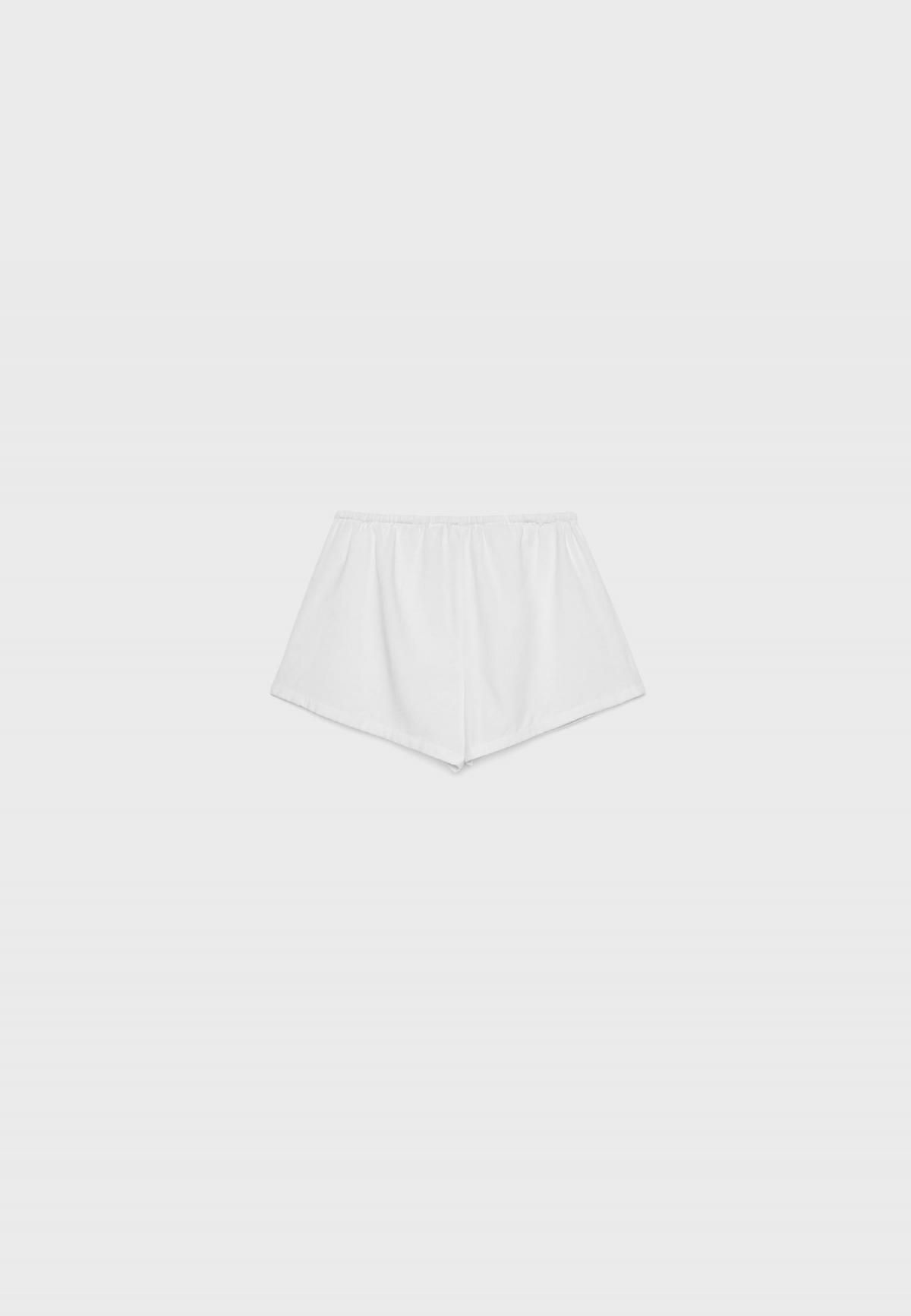 스트라디바리우스 린넨블렌드 이지웨어 웨이스트 스트링 반바지 7436/450 WHITE - 상품 이미지