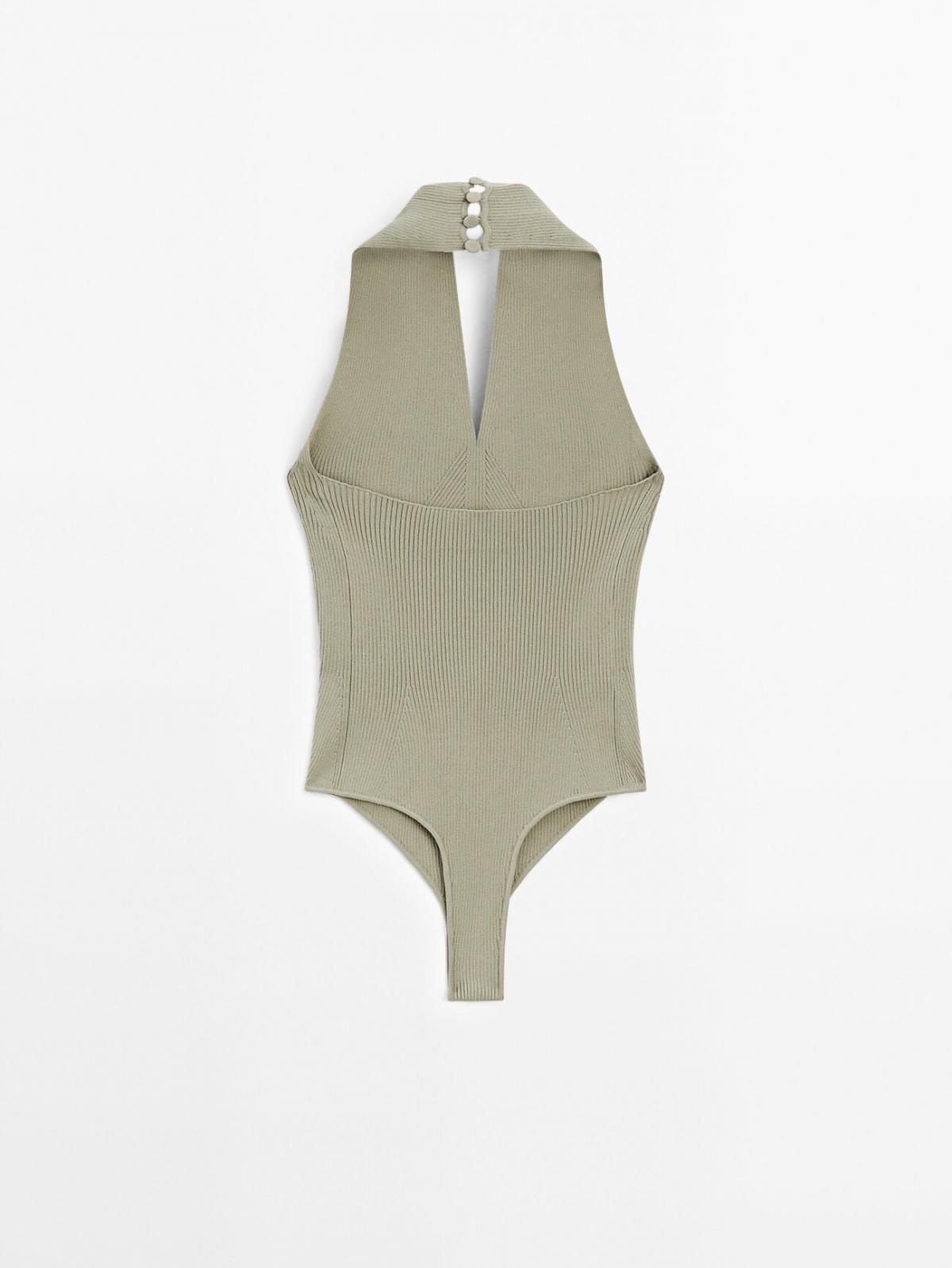 마시모두띠 모던 니트 홀터넥 바디수트 9732/953 PALE GREEN - 상세 이미지 4