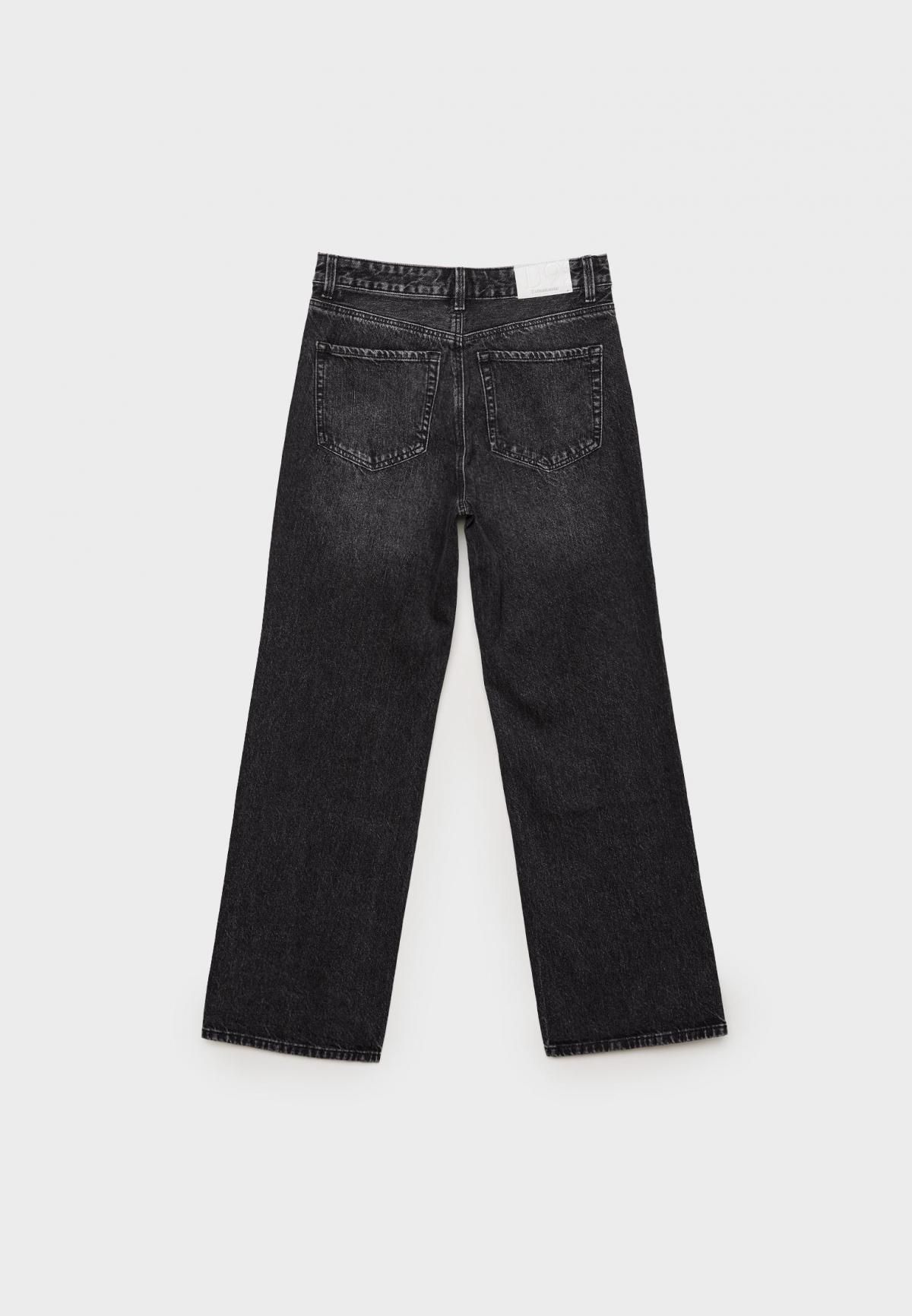 스트라디바리우스 하이라이즈 와이드핏 블랙 데님 팬츠 4891/951 BLACK DENIM WASH - 상세 이미지 4