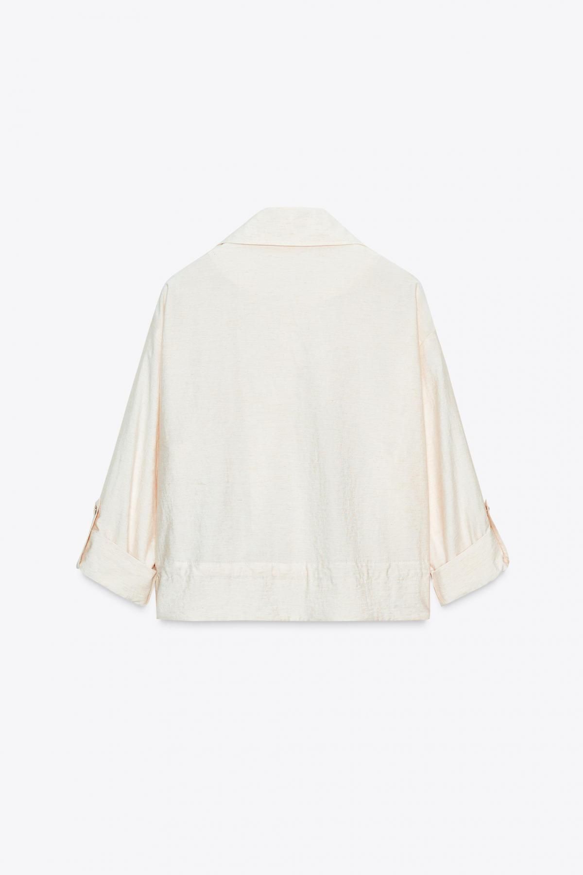 자라 테크니컬 오버핏 반팔 사파리 셔츠 7996/876 LIGHT BEIGE 이미지 6