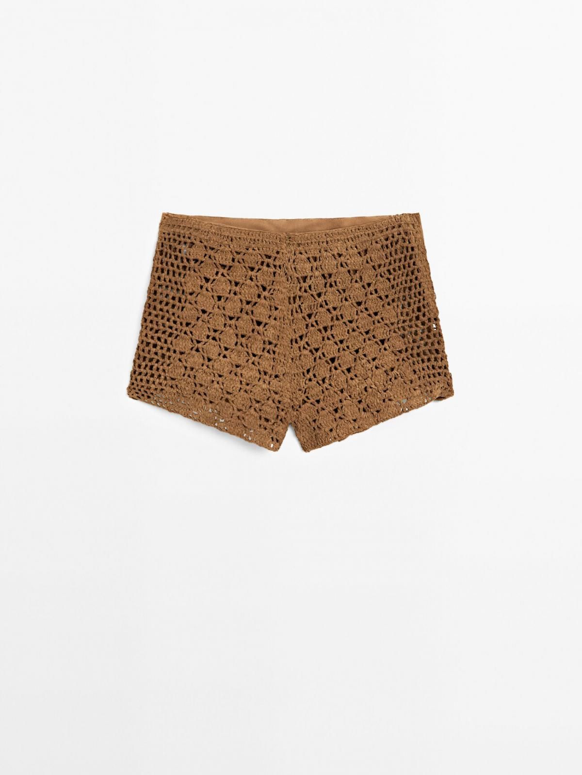 마시모두띠 스웨이드 레더 크로셰 미니 반바지 5337/997 BROWN - 상품 이미지
